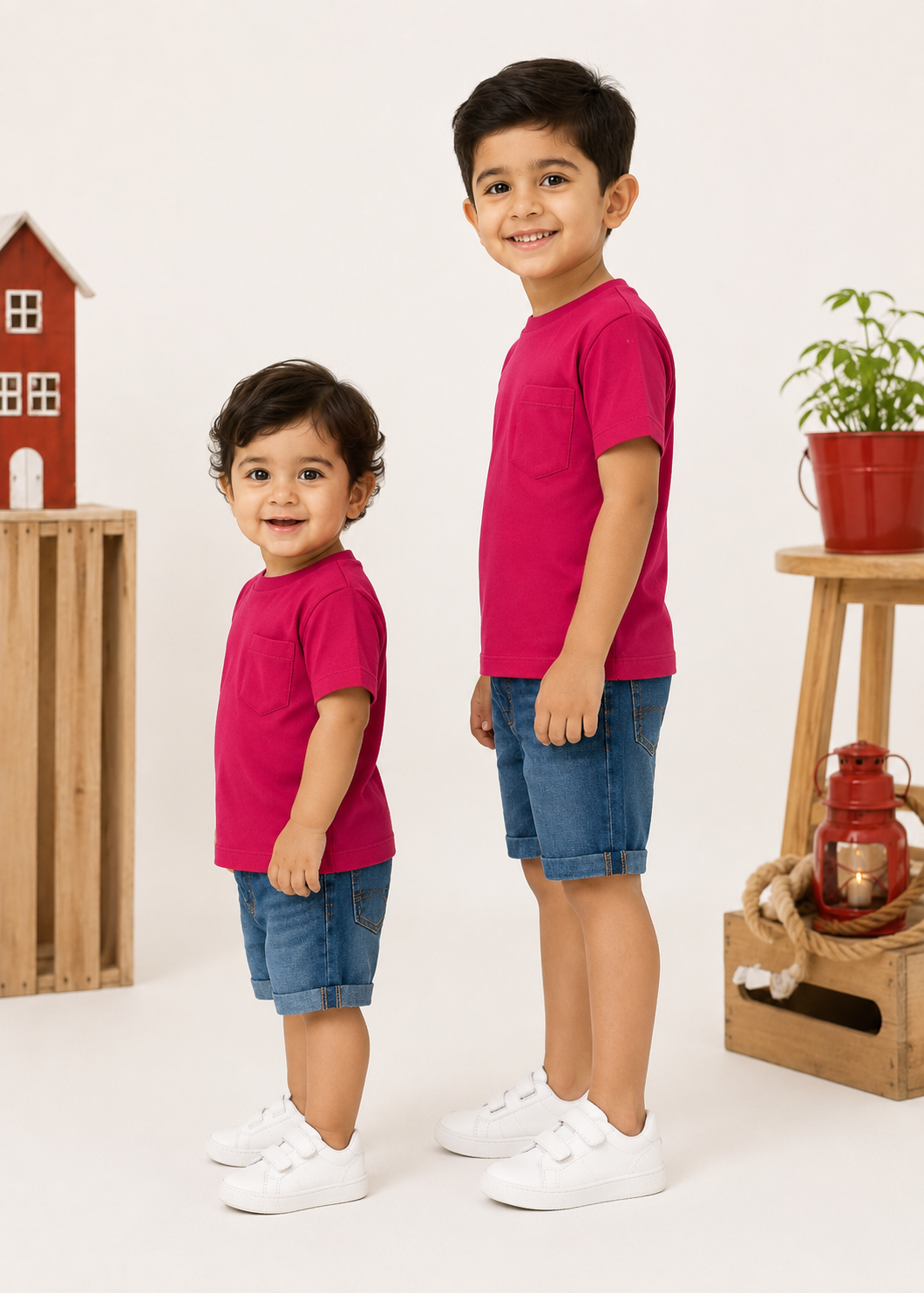 single jersey knit T Shirt in Cardinal red