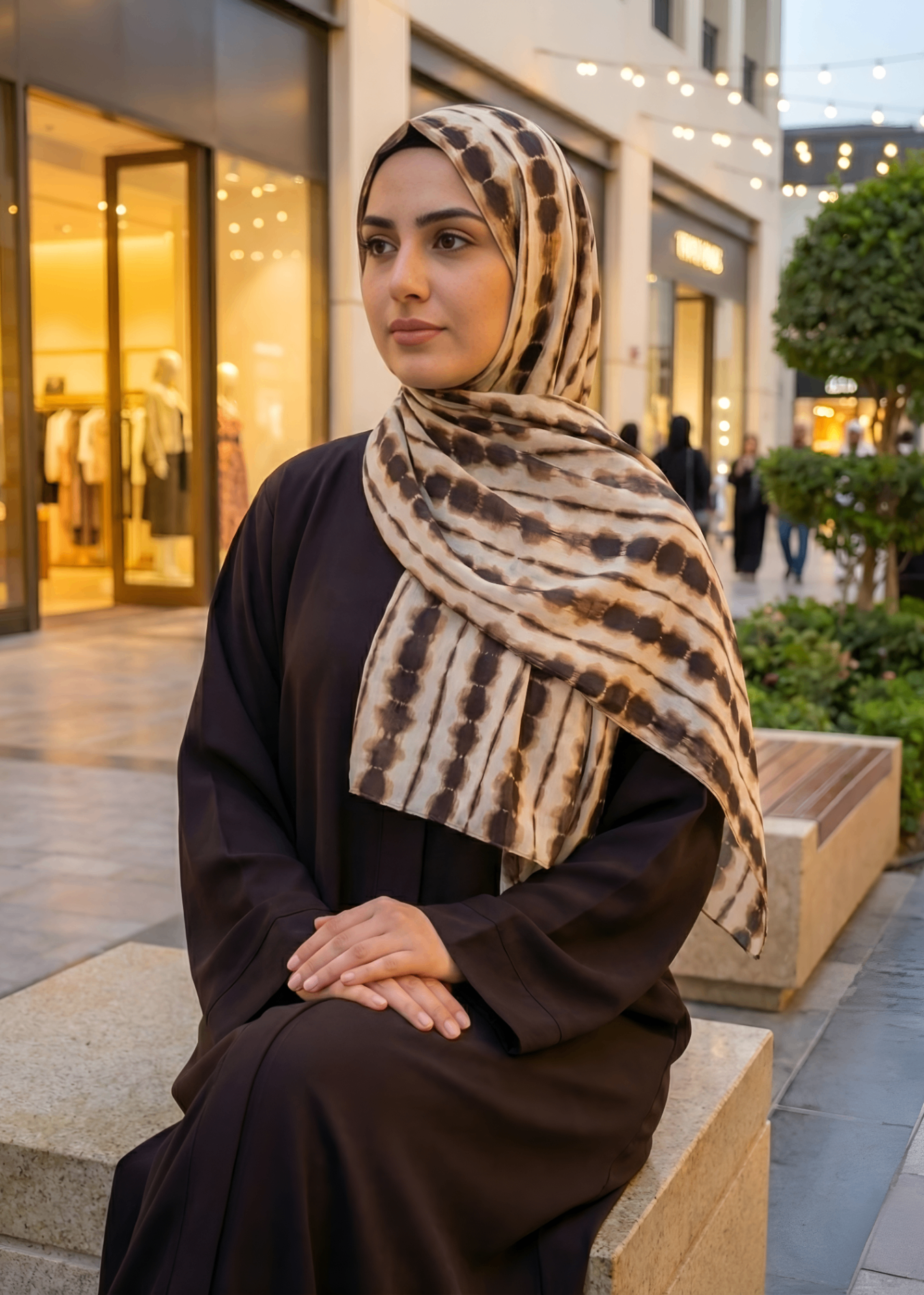 lawn Hijab in Brown