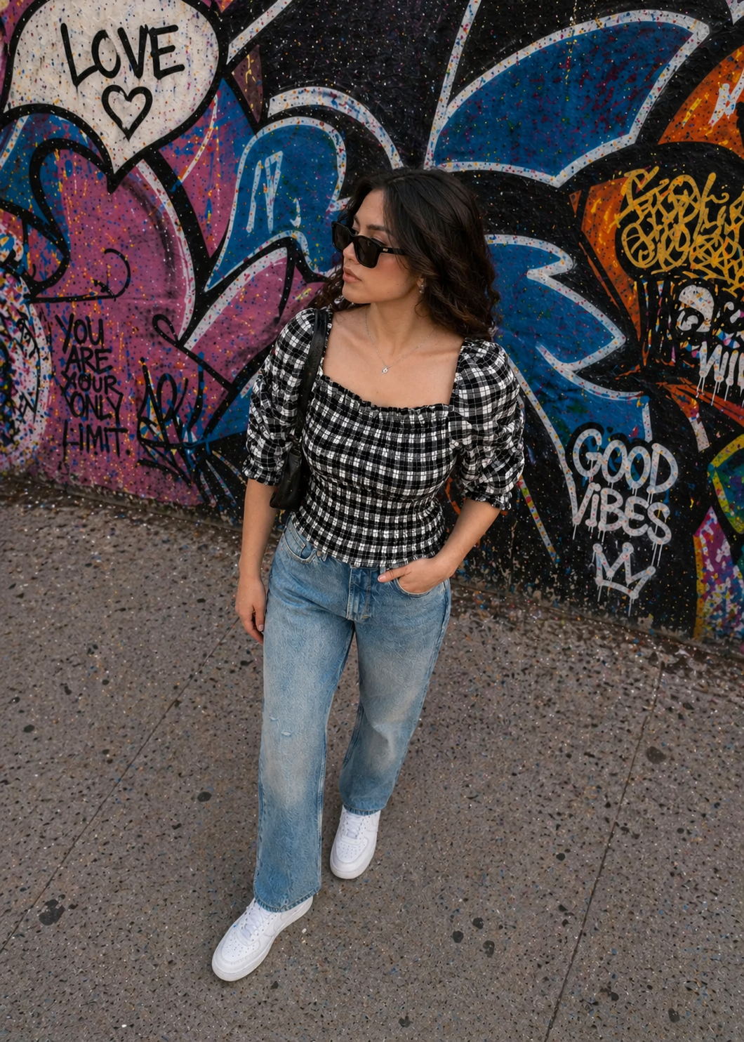 denim Jeans in Blue, white