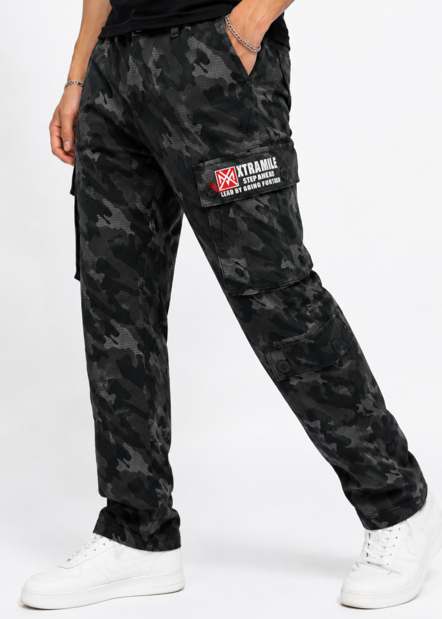 twill cotton Pants in Charcoal, grey