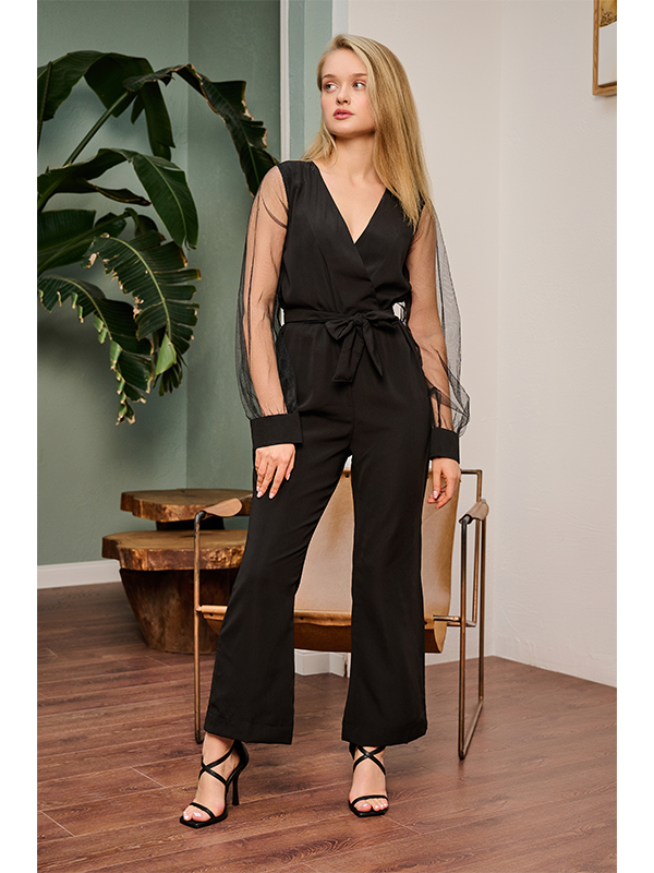 georgette Jumpsuit in Black