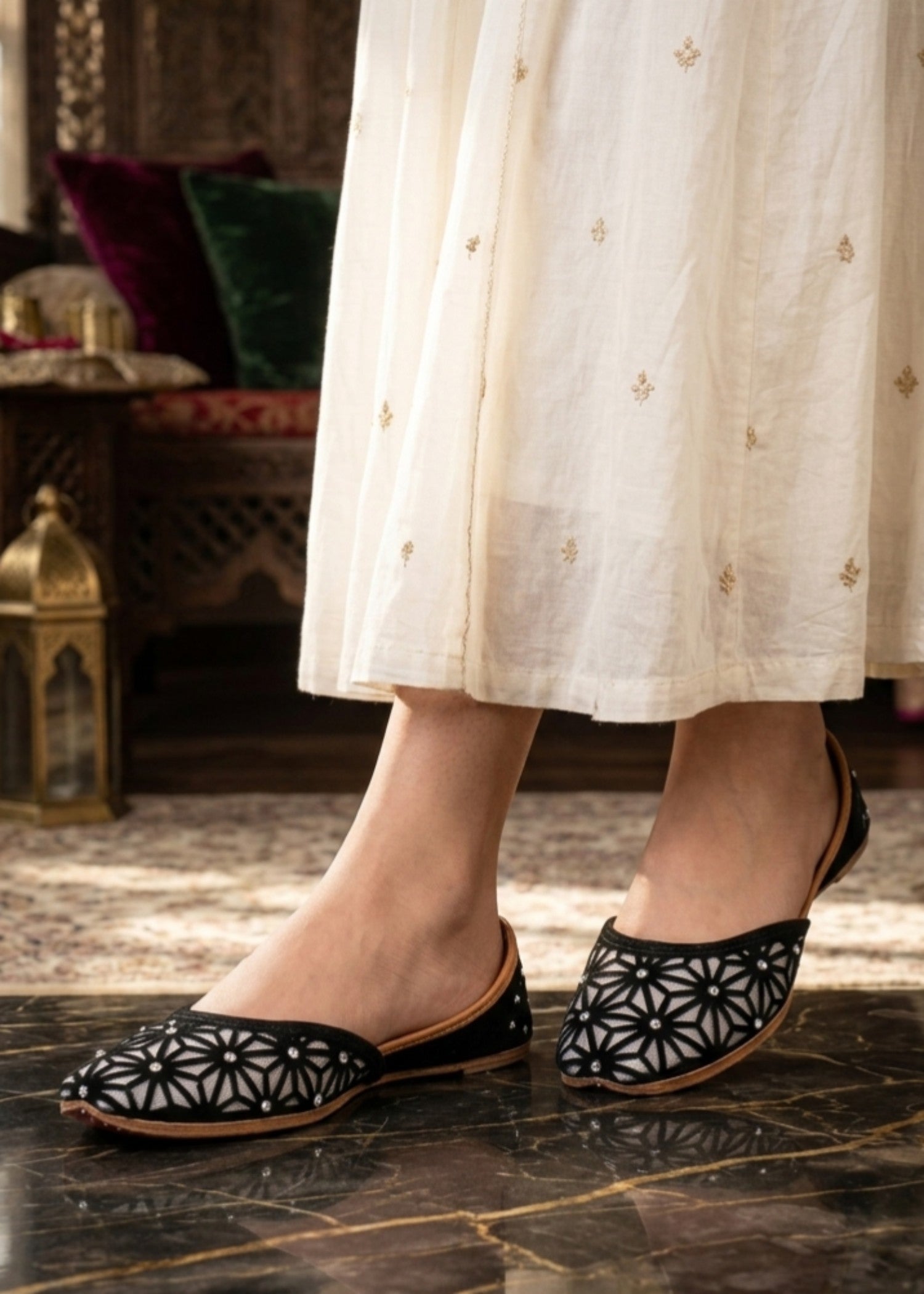 Khussa in Black by - High Quality Women Khussa OPW9522