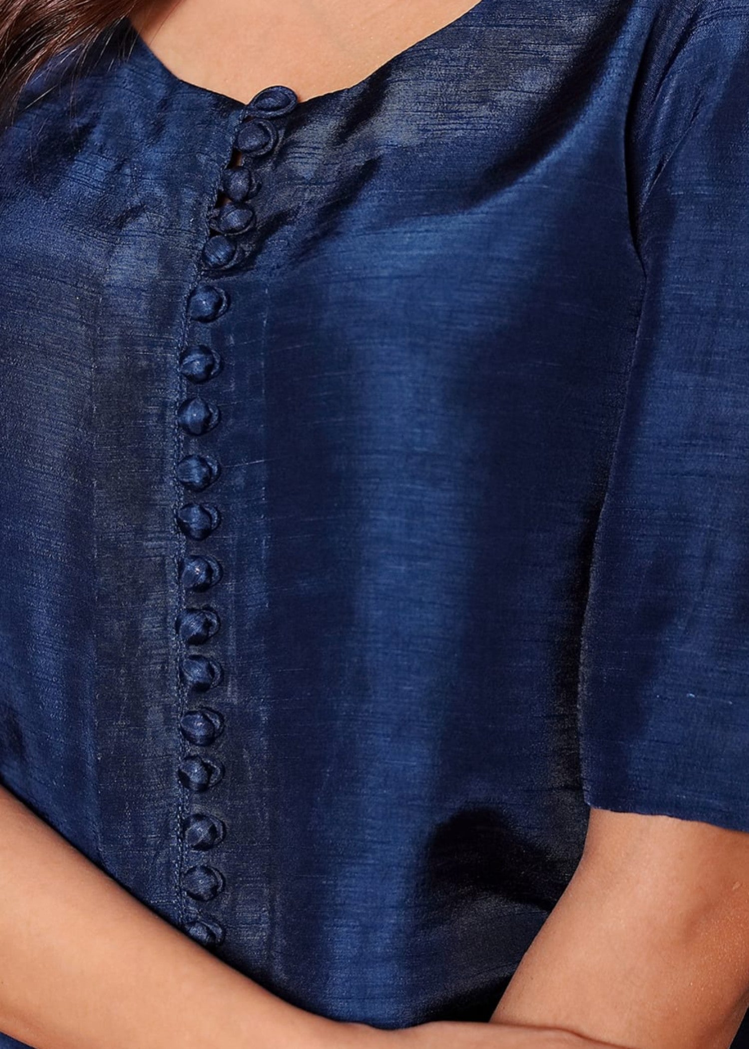 pk raw silk Kurta Set in Cobalt blue
