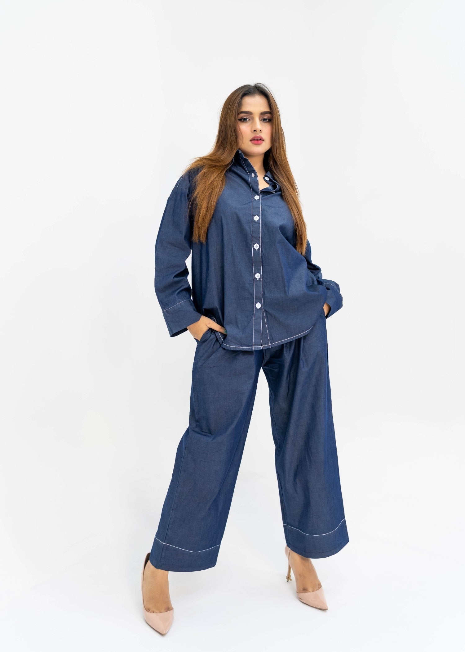 denim Co Ord Sets in Dark blue