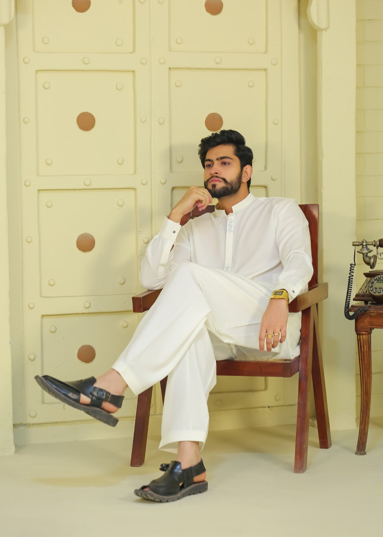 cotton Shalwar Kameez in White