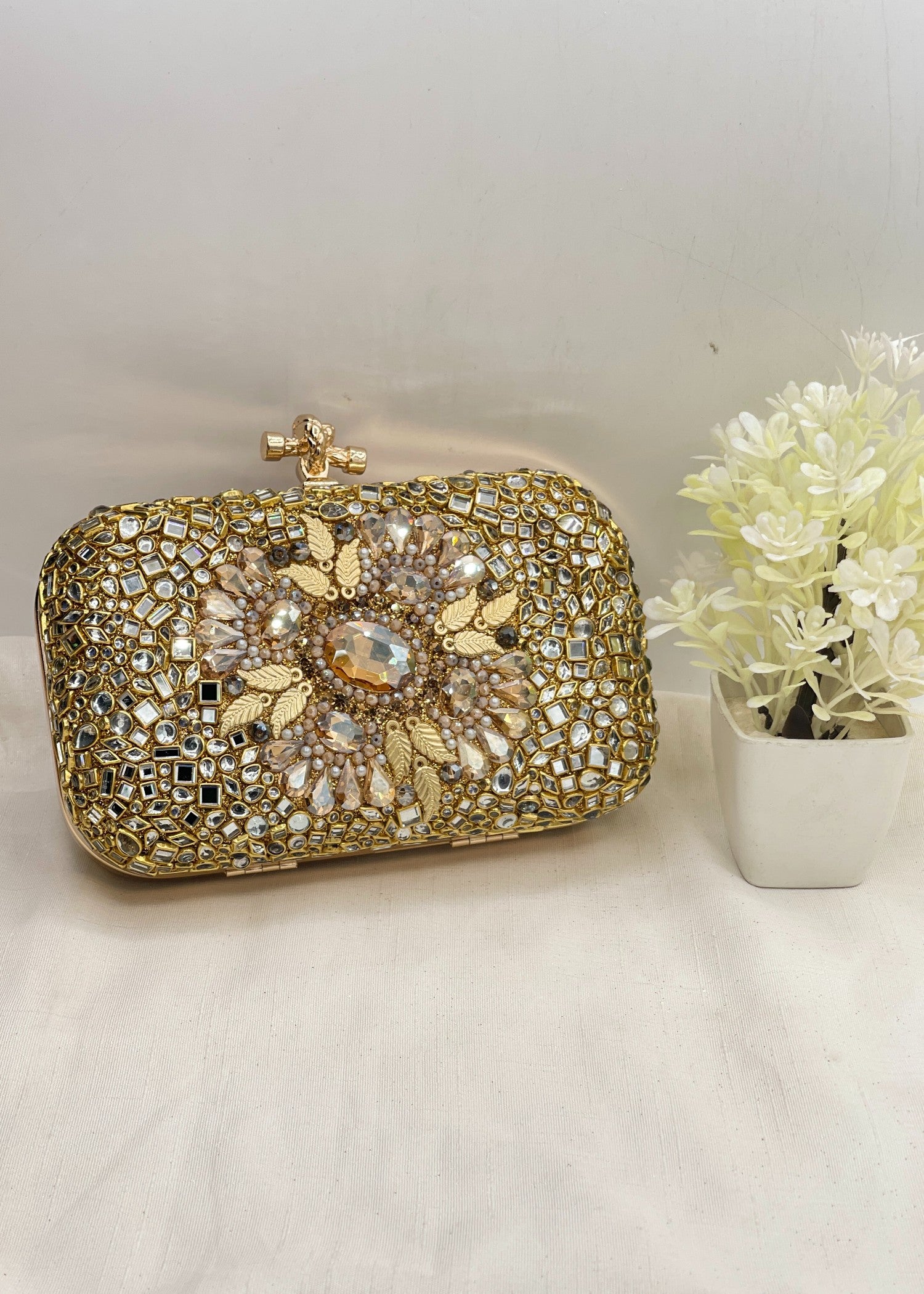 Clutch in Champagne Color by - Trendy Women Clutch QCW4146