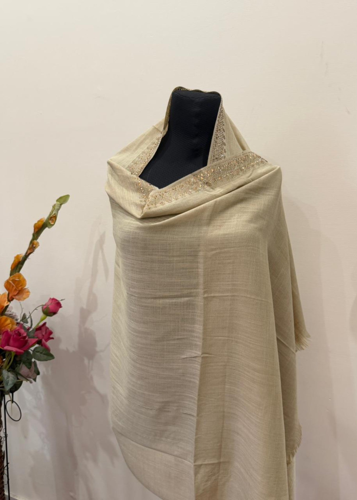 slub lawn Hijab in Tan brown