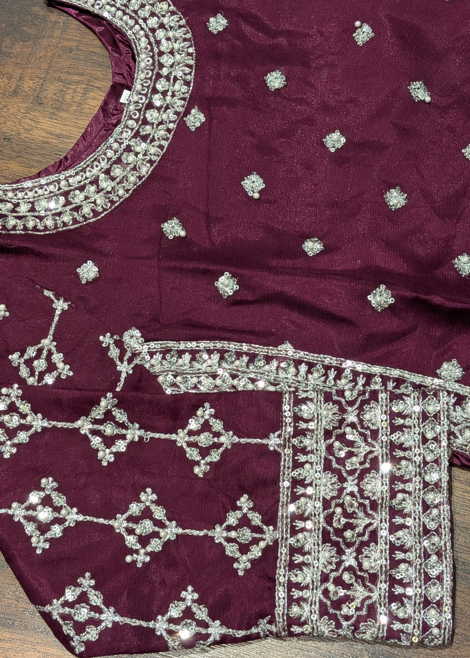 organza Kurta Set in Purple