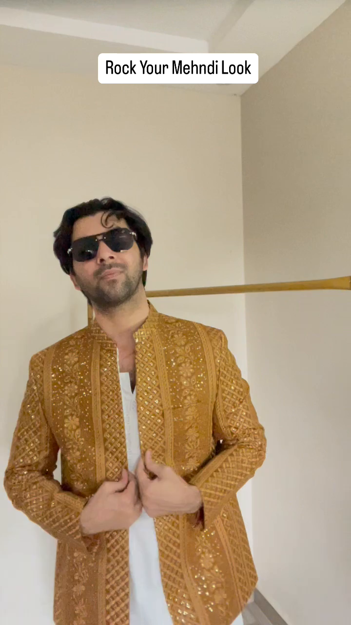 masuri Prince Coat in Gold by HK Fashion
