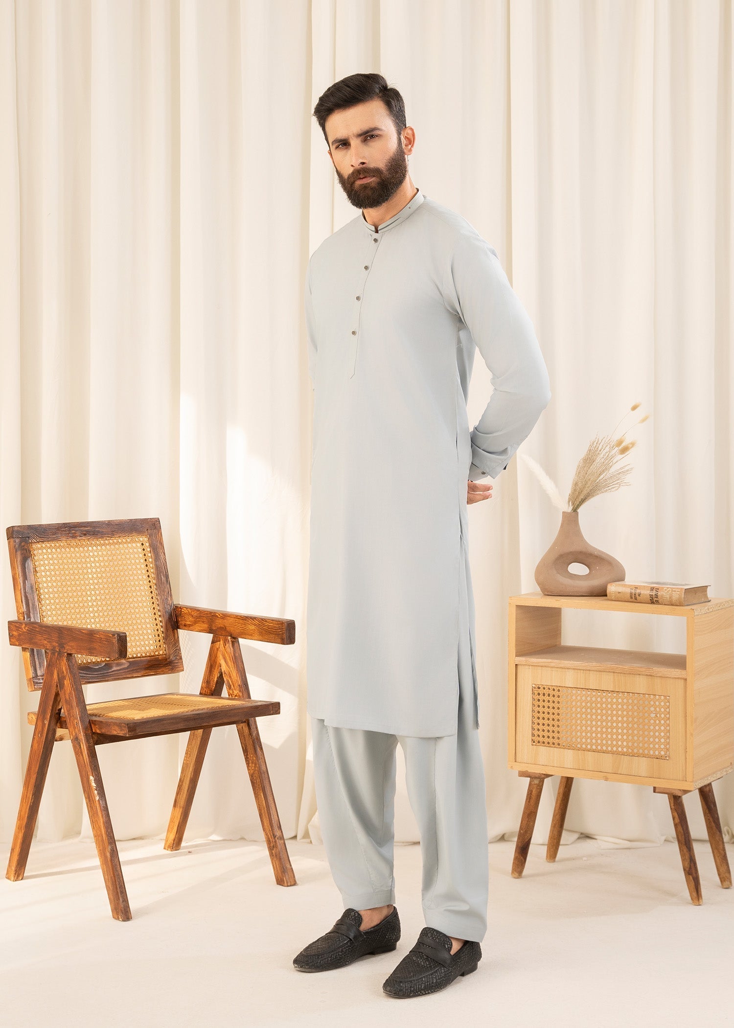 wash & wear Shalwar Kameez in Sky blue by Buraq