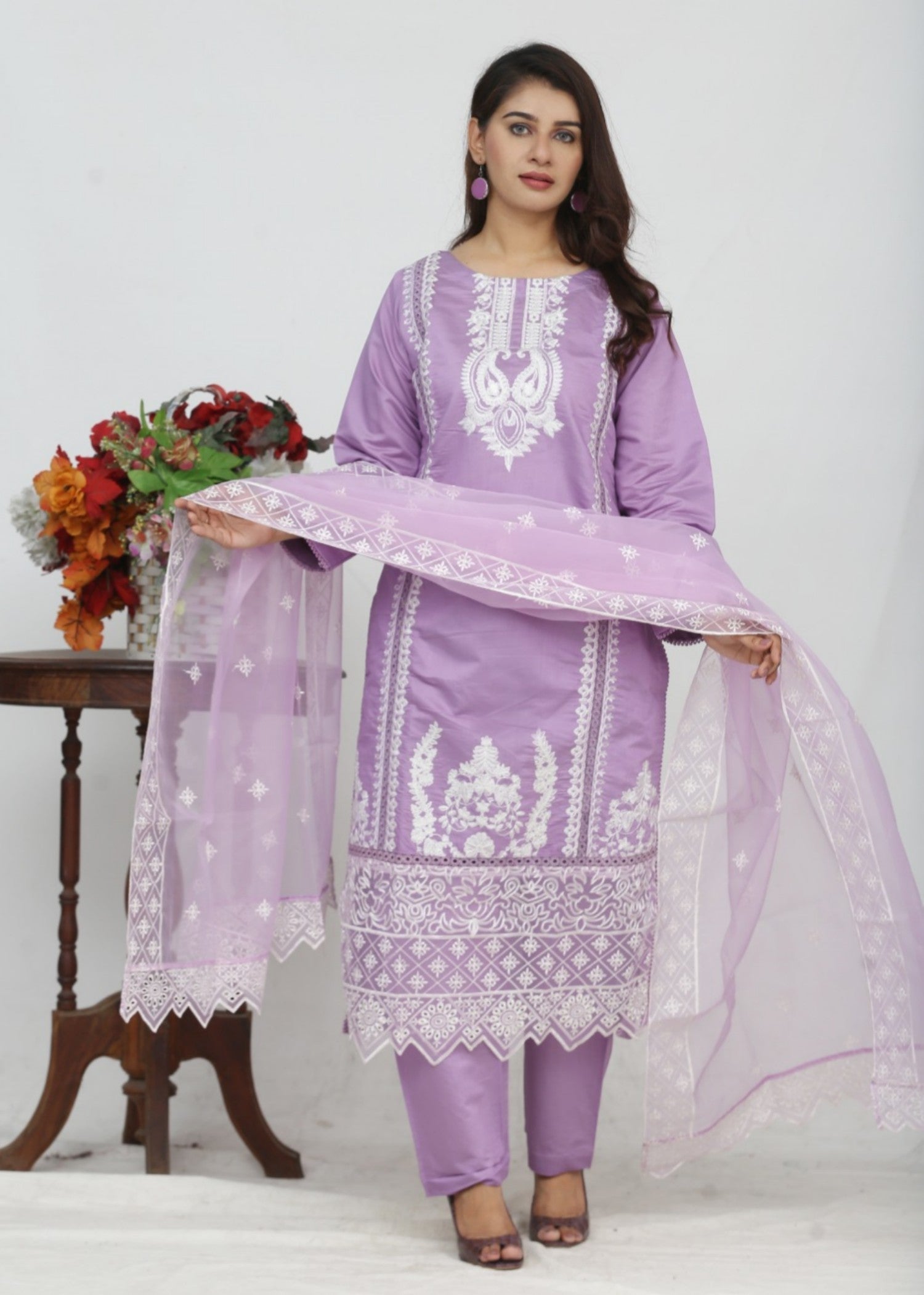 cotton Kurta Set in Wisteria