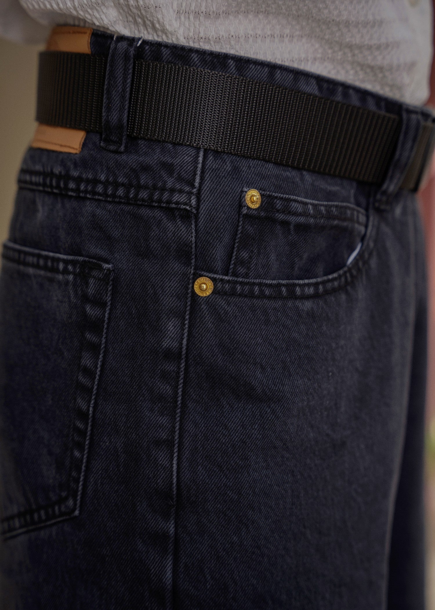 cotton Jeans in Charcoal, graphite, iron grey