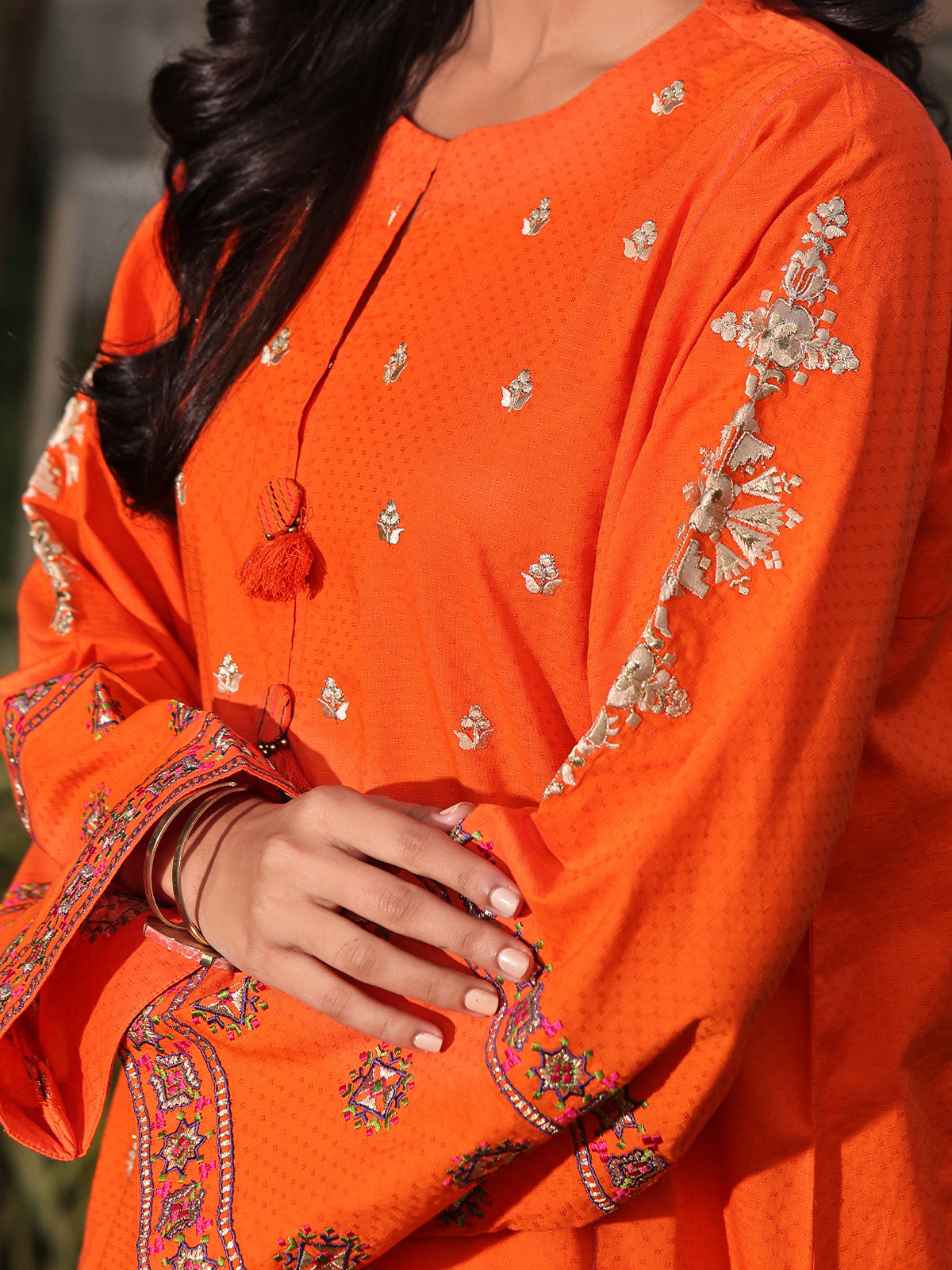 dobby Kurti in Pumpkin orange