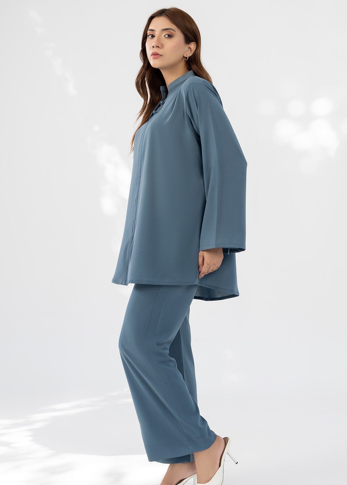 georgette Co Ord Sets in Steal grey
