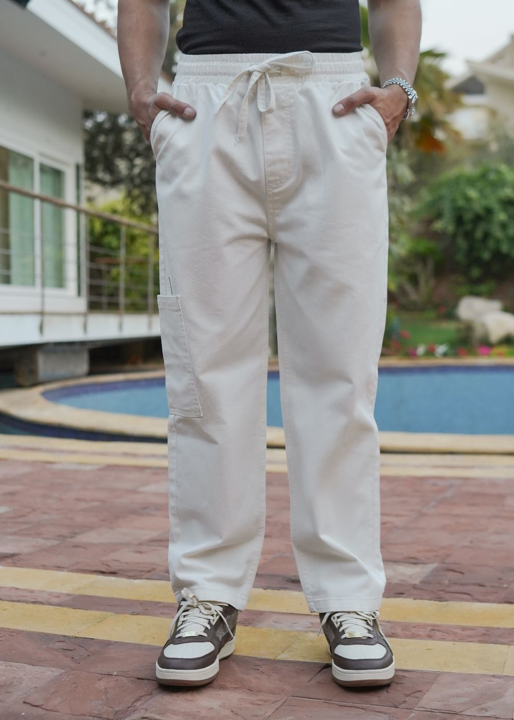 denim Trousers in White