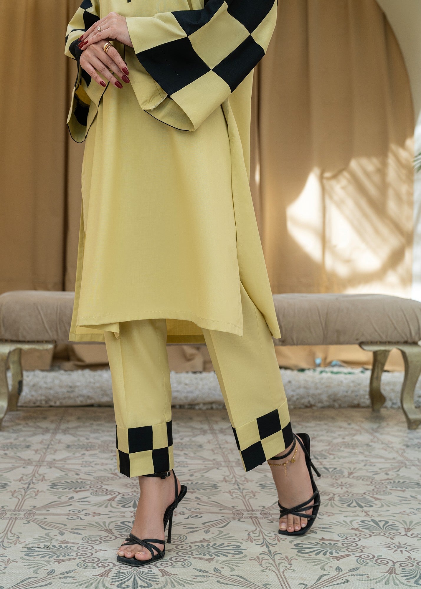 wash & wear Co Ord Sets in Lemon