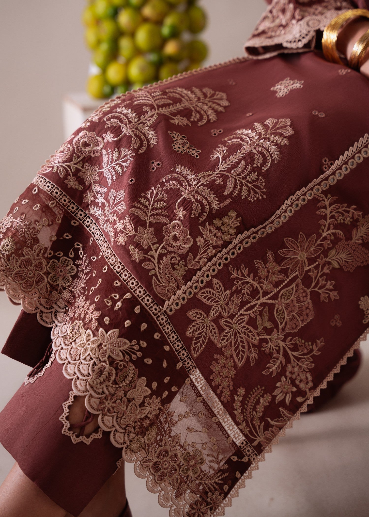 linen Unstitched in Russet brown