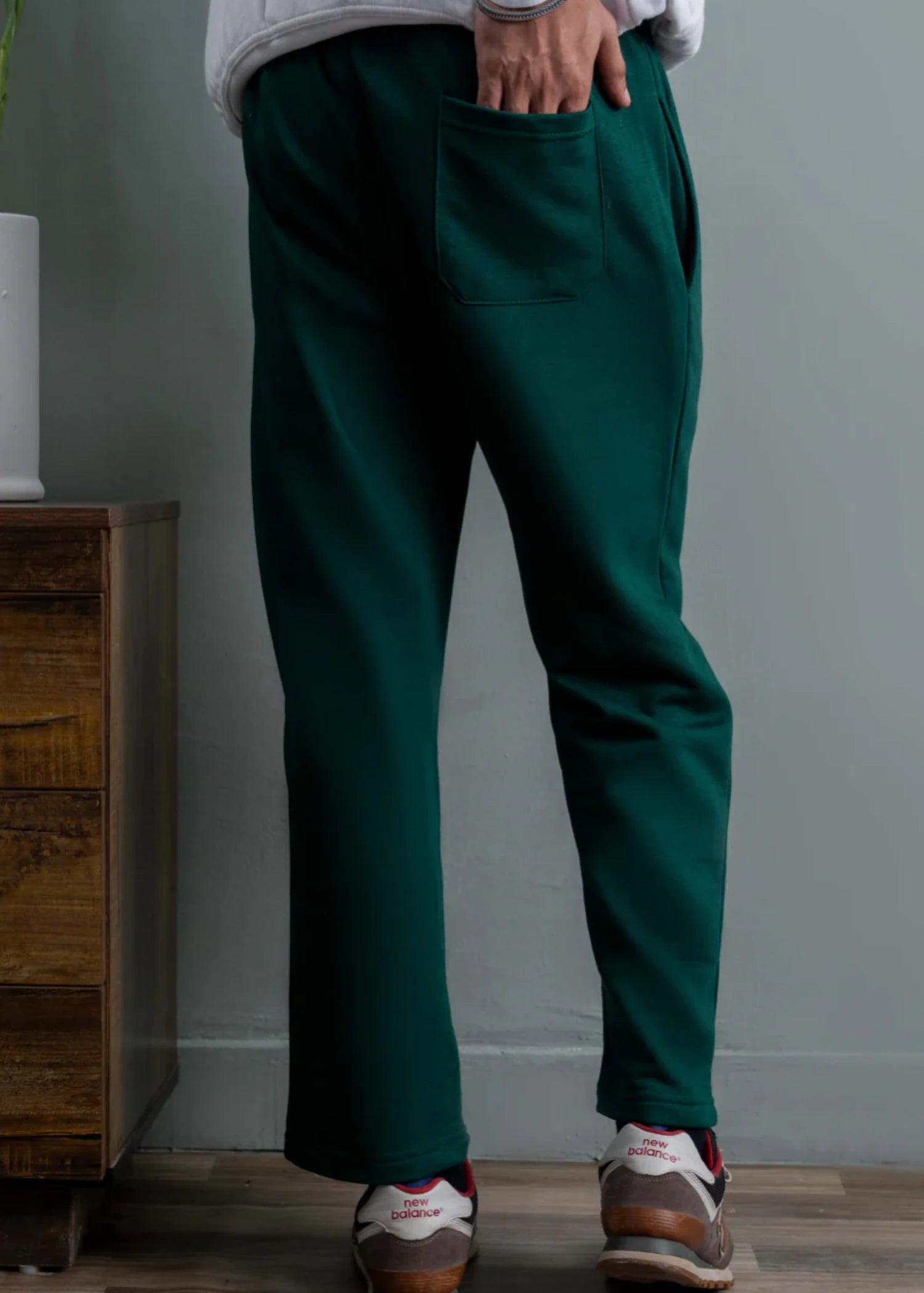 terry Trousers in Forest green