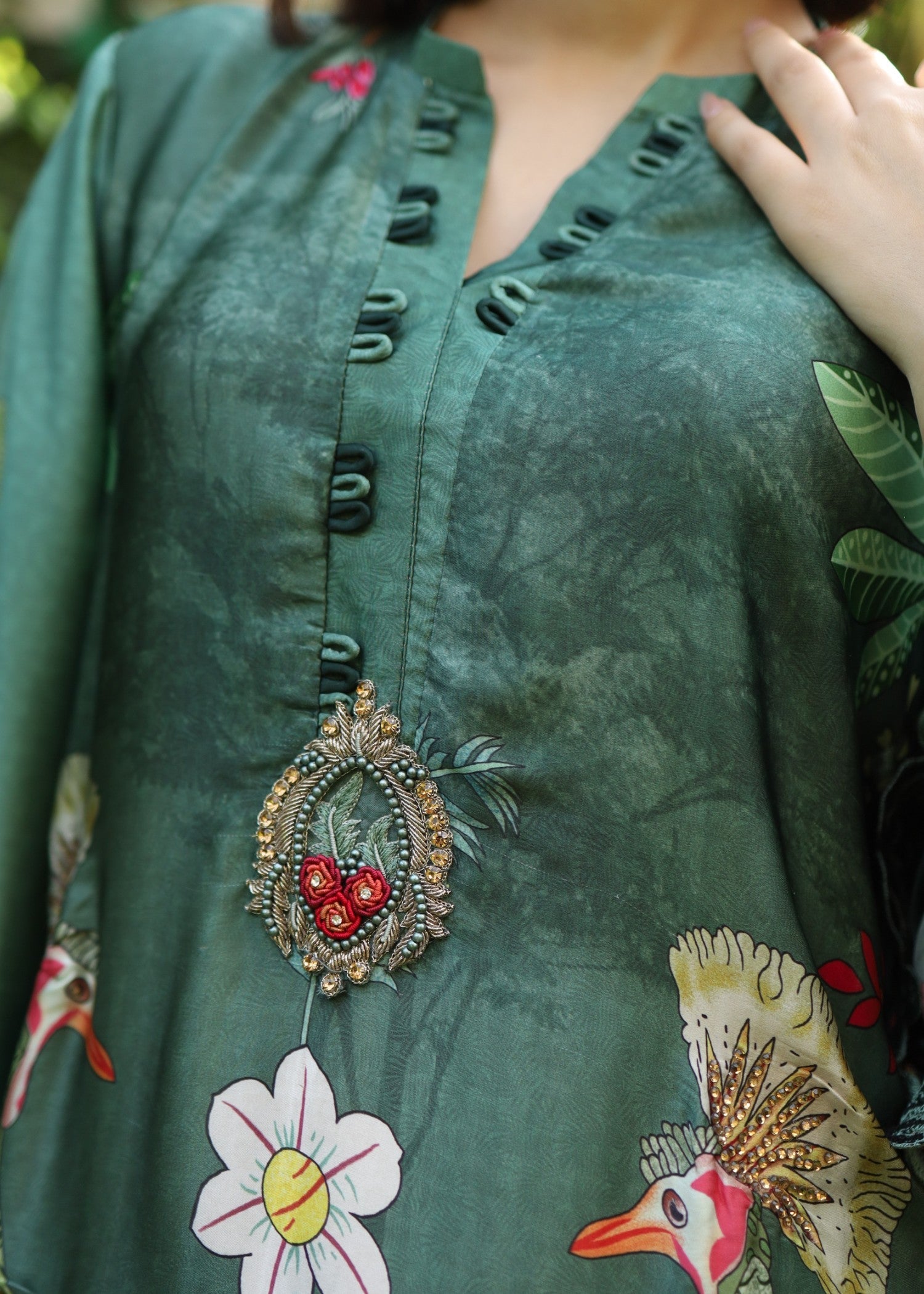 silk Co Ord Sets in Forest green