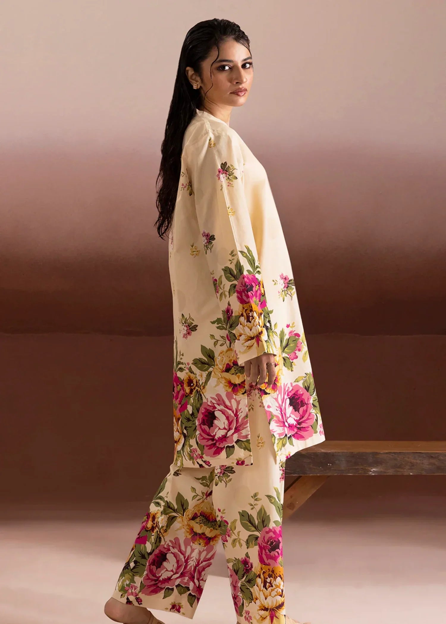 khaddar Co Ord Sets in Cream