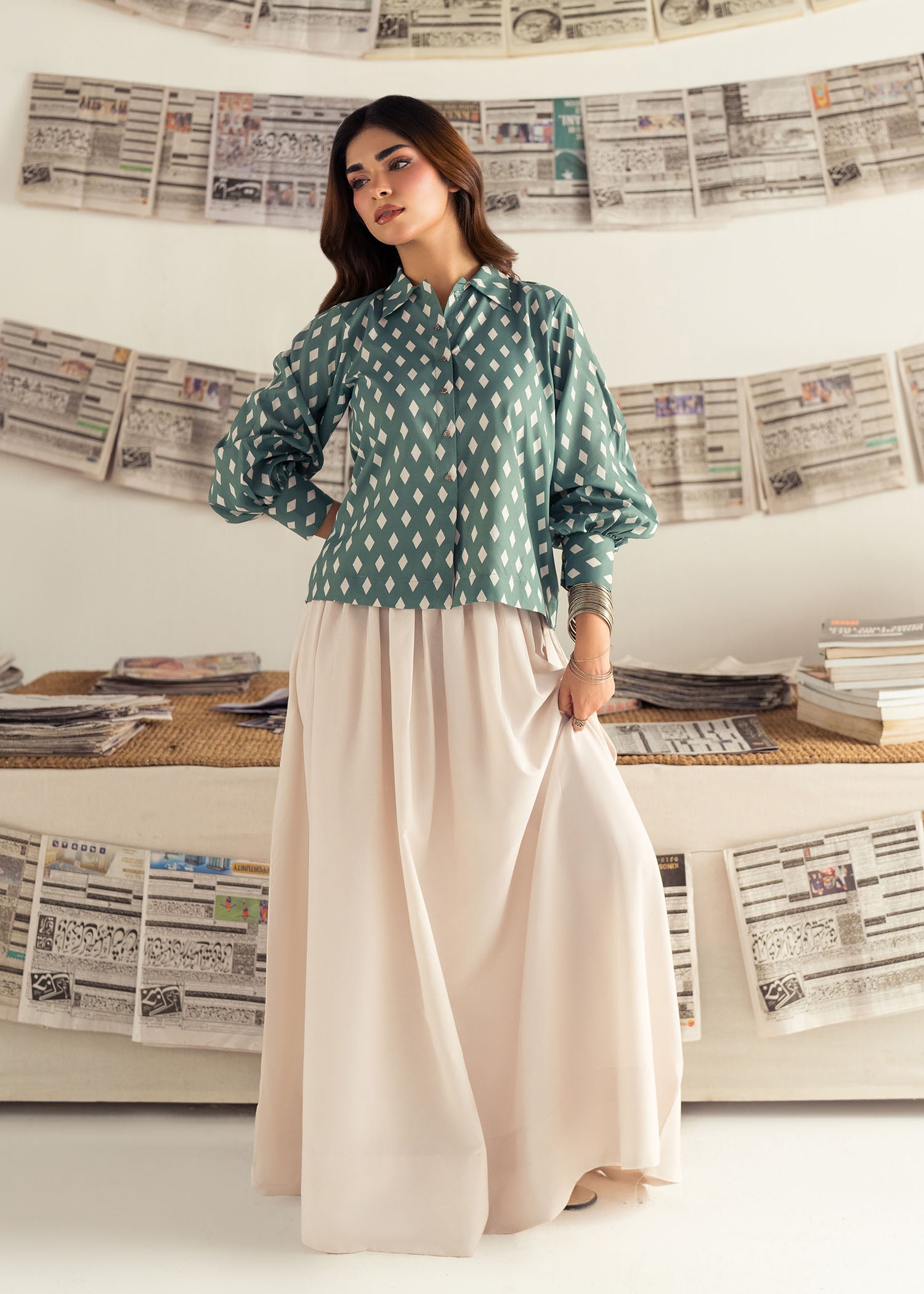 lawn Skirt in Sage green