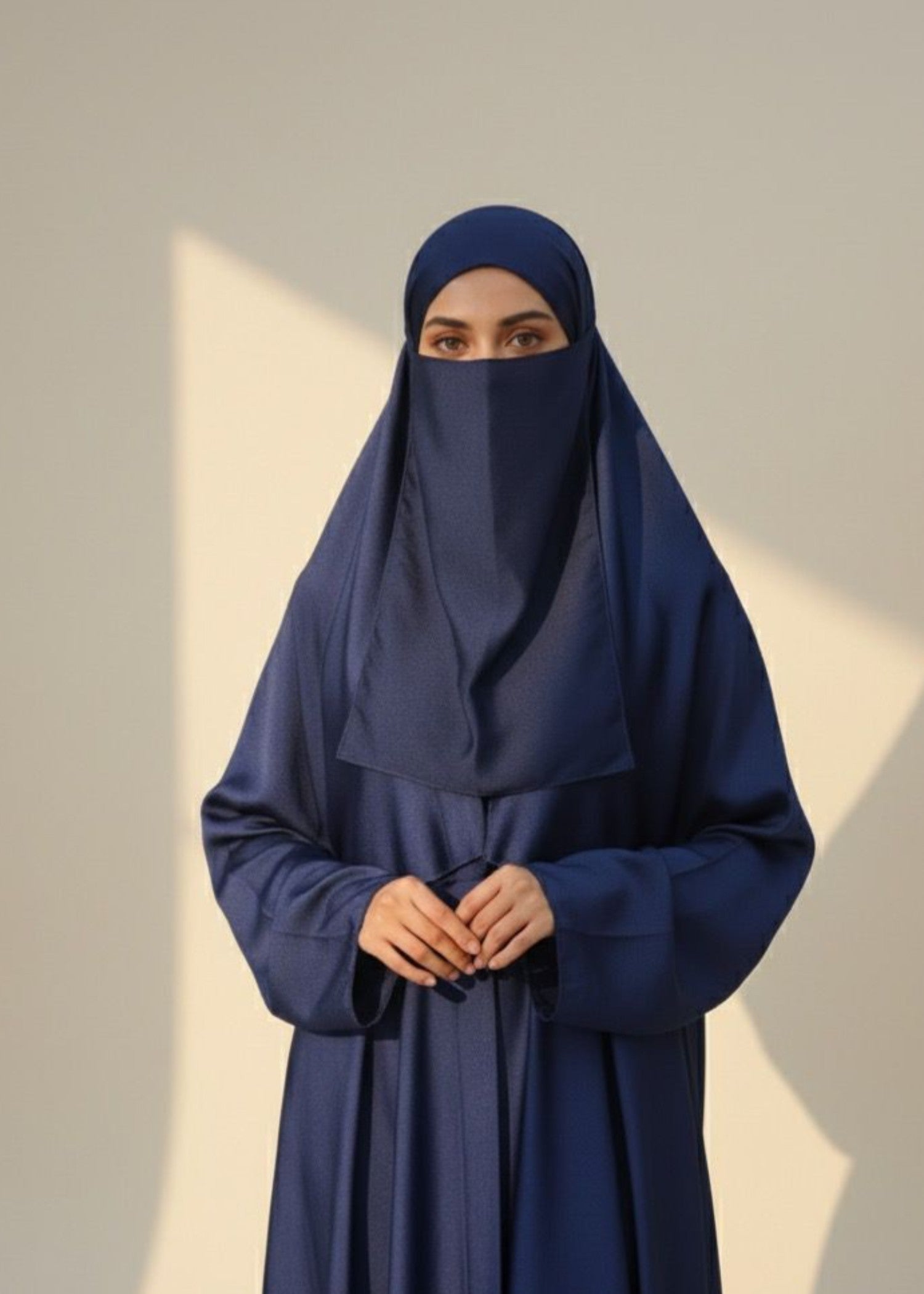 banarsi silk Hijab in Navy blue