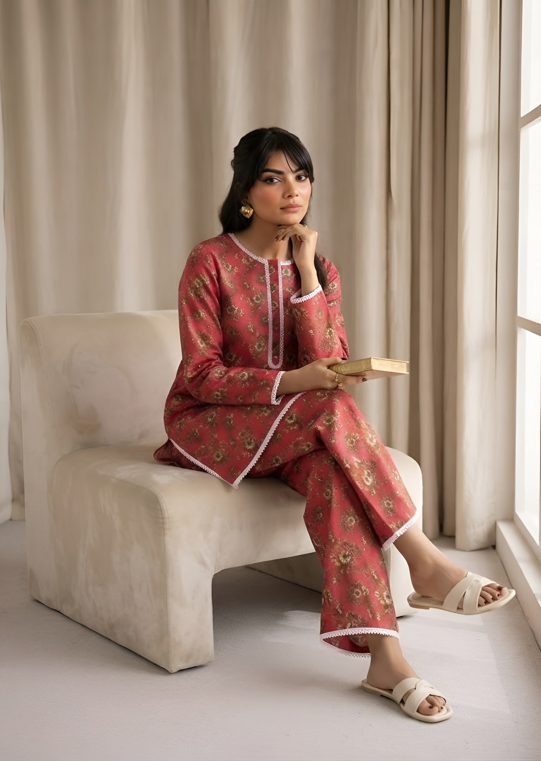 linen Co Ord Sets in Brick red