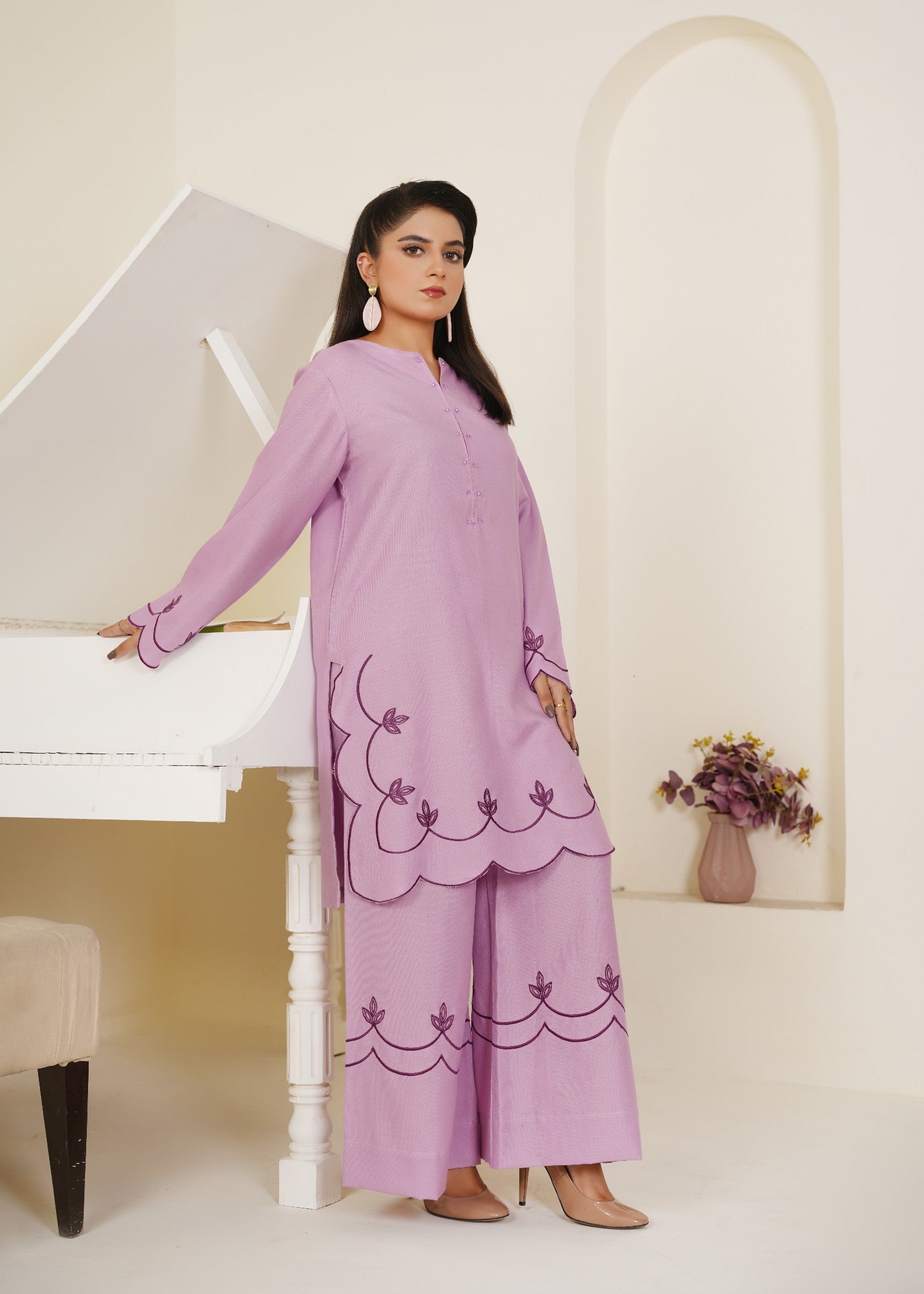 dhanak Co Ord Sets in Lilac