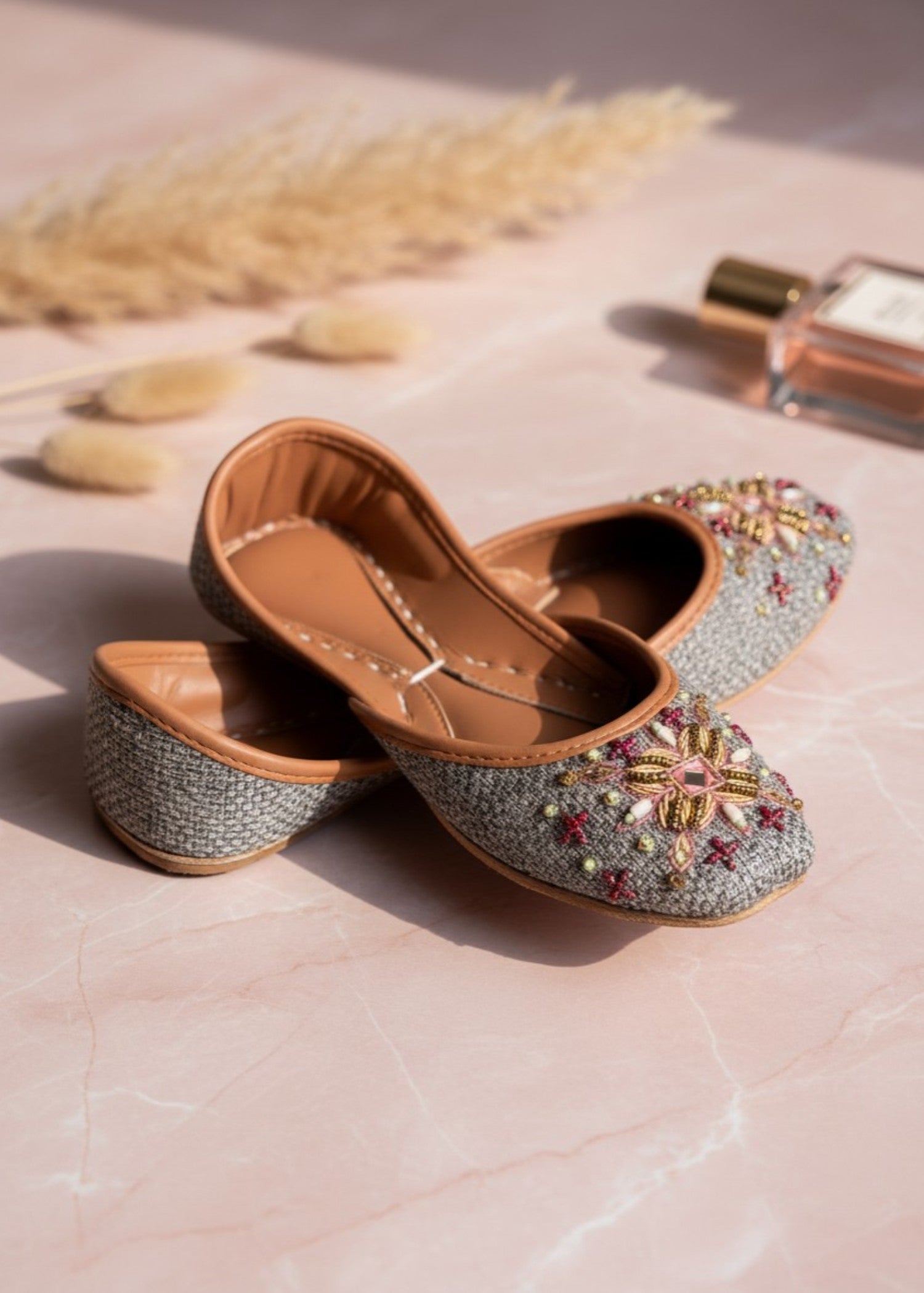 Khussa in Grey by - High Quality Women Khussa OWZ9578