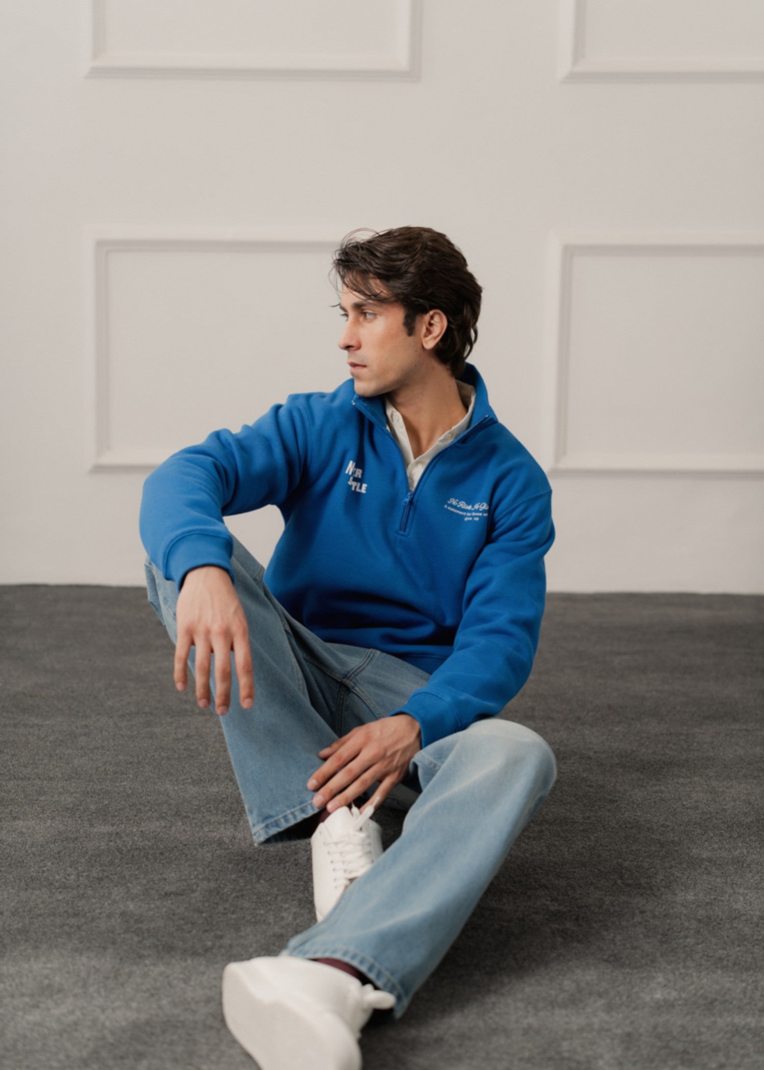 fleece Sweatshirt in Royal blue