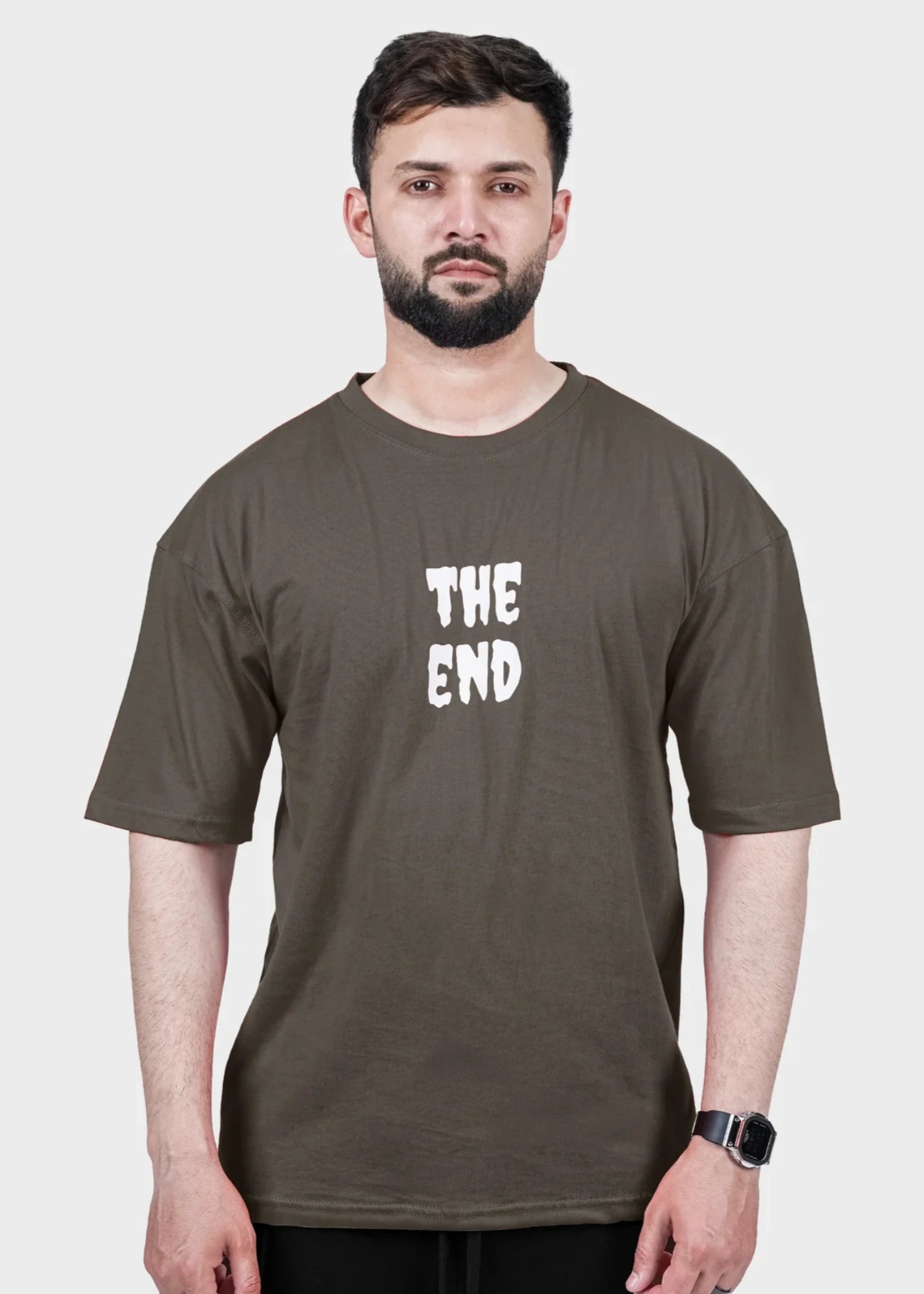 cotton T Shirt in Walnut brown
