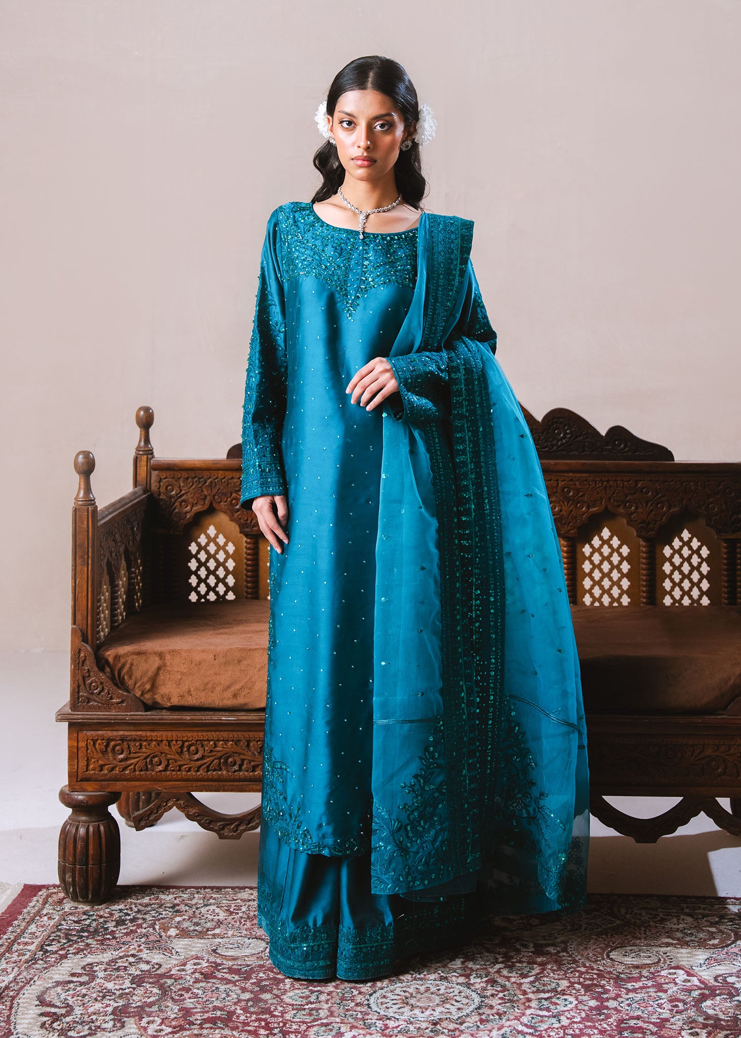 charmuse/shamooz Kurta Set in Ocean blue