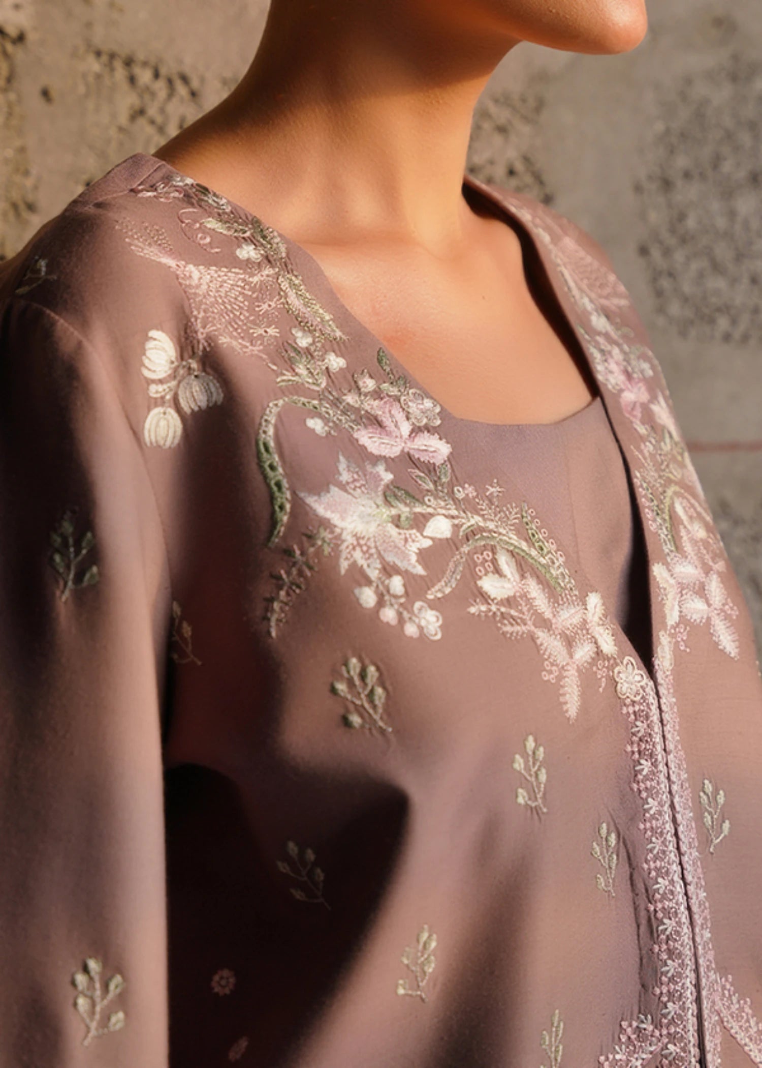 pure linen Jacket in Mauve pink