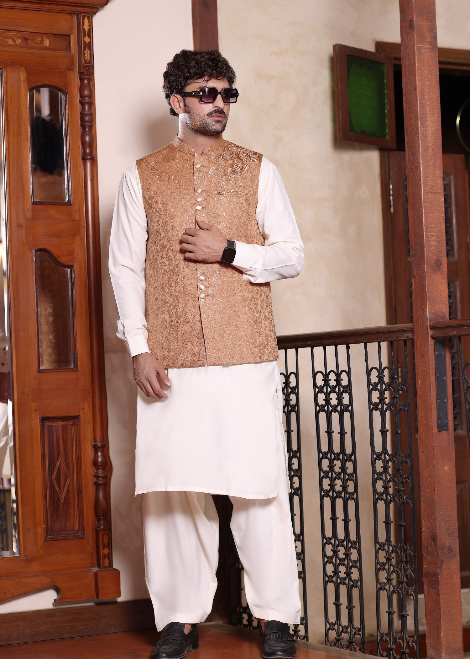 suiting Waistcoat in Rust orange