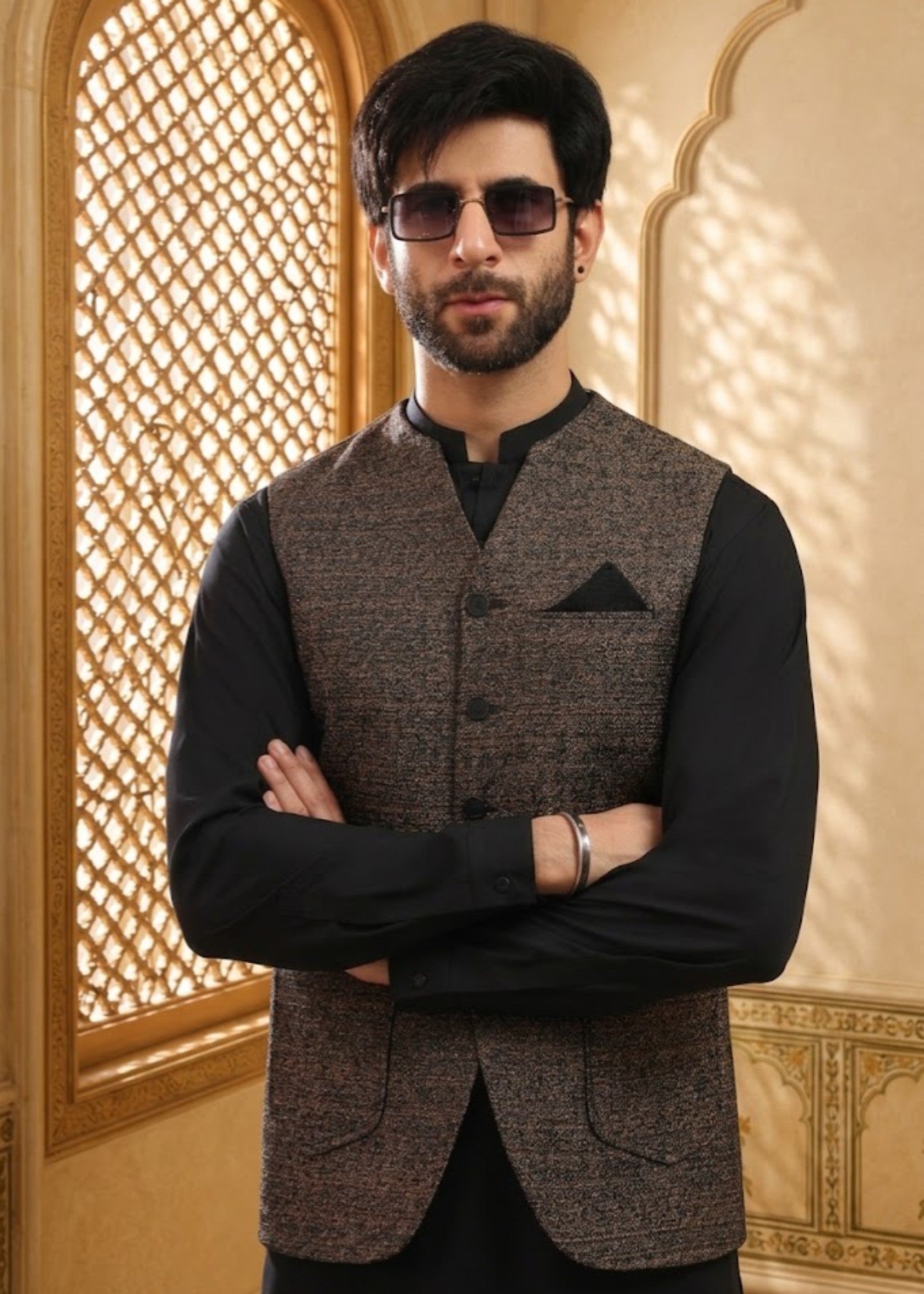 suiting Waistcoat in Mocha brown