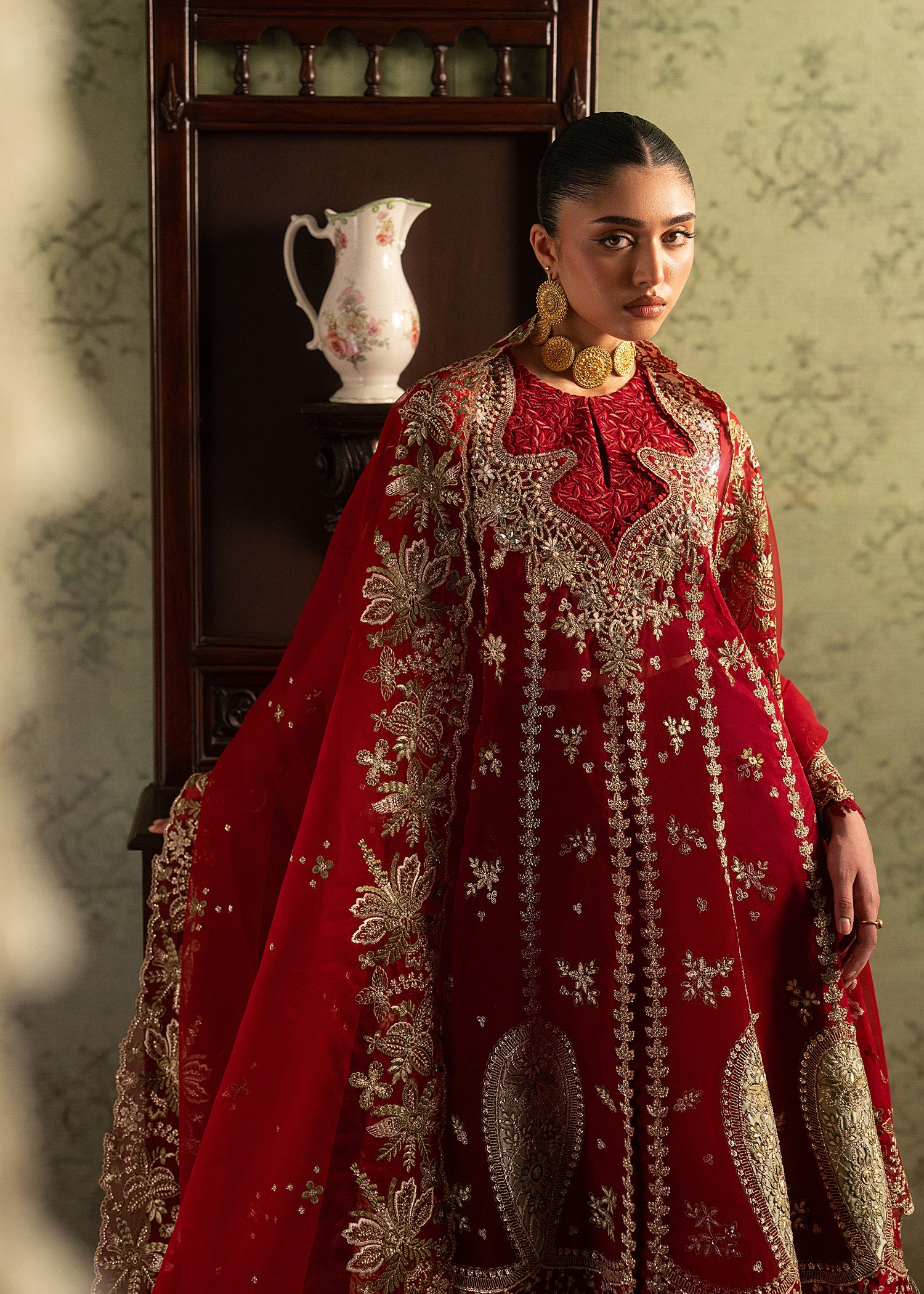 organza Sharara in Red