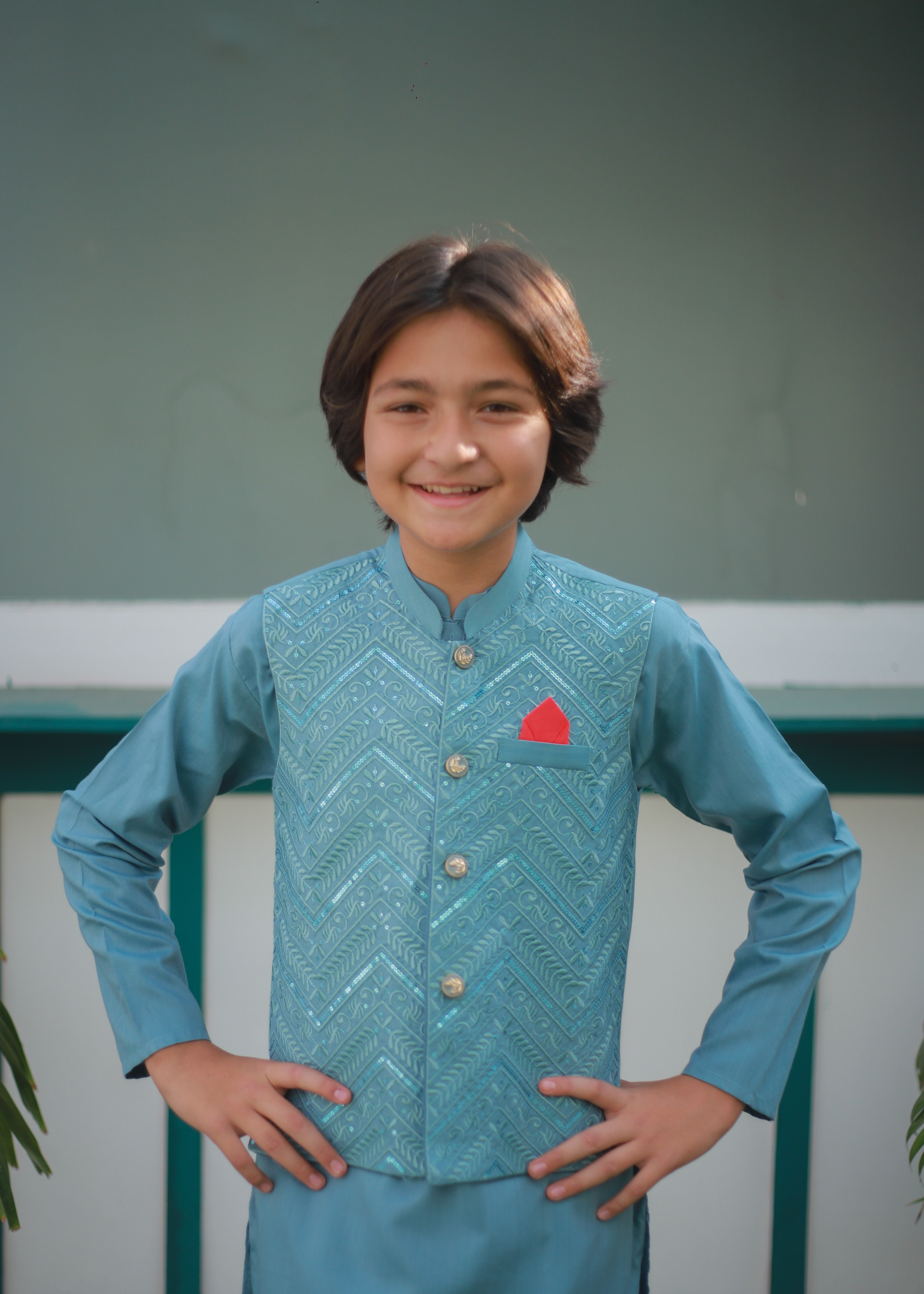 suiting Waistcoat in Sky blue