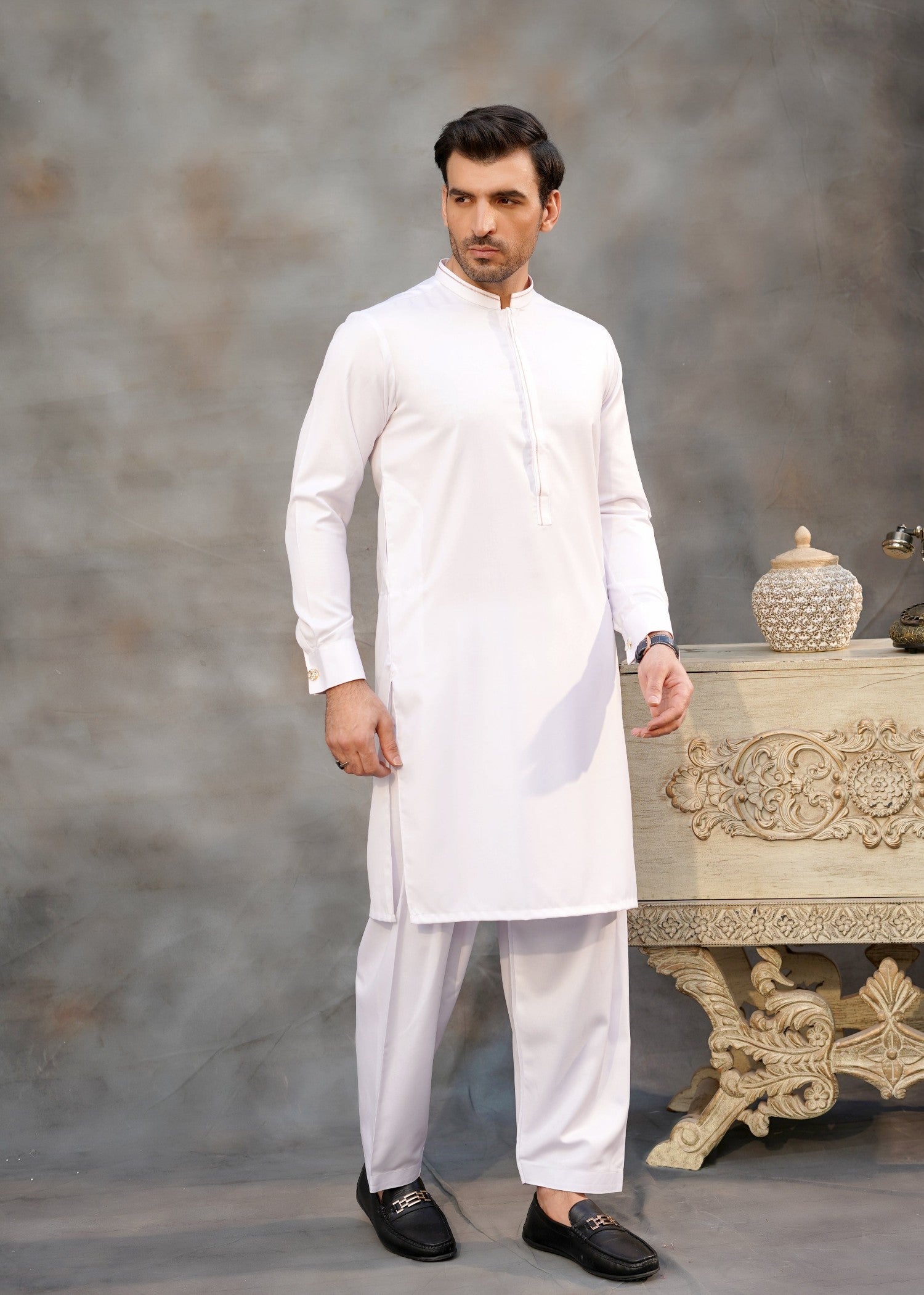blend boski Kurta Set in White