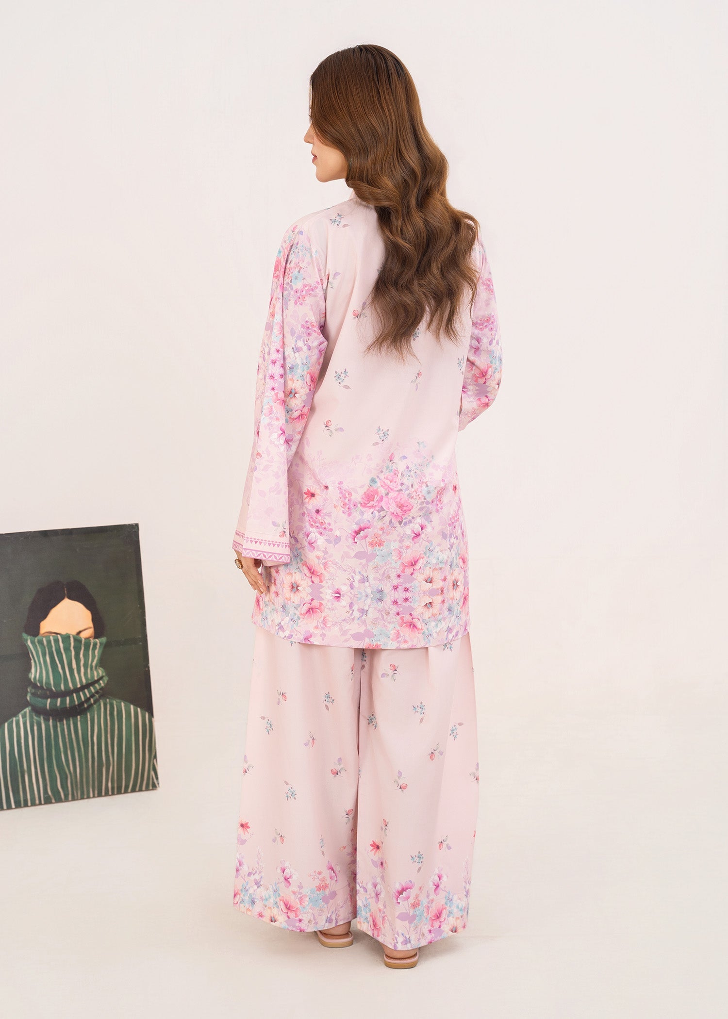 poly lawn Co Ord Sets in Light pink