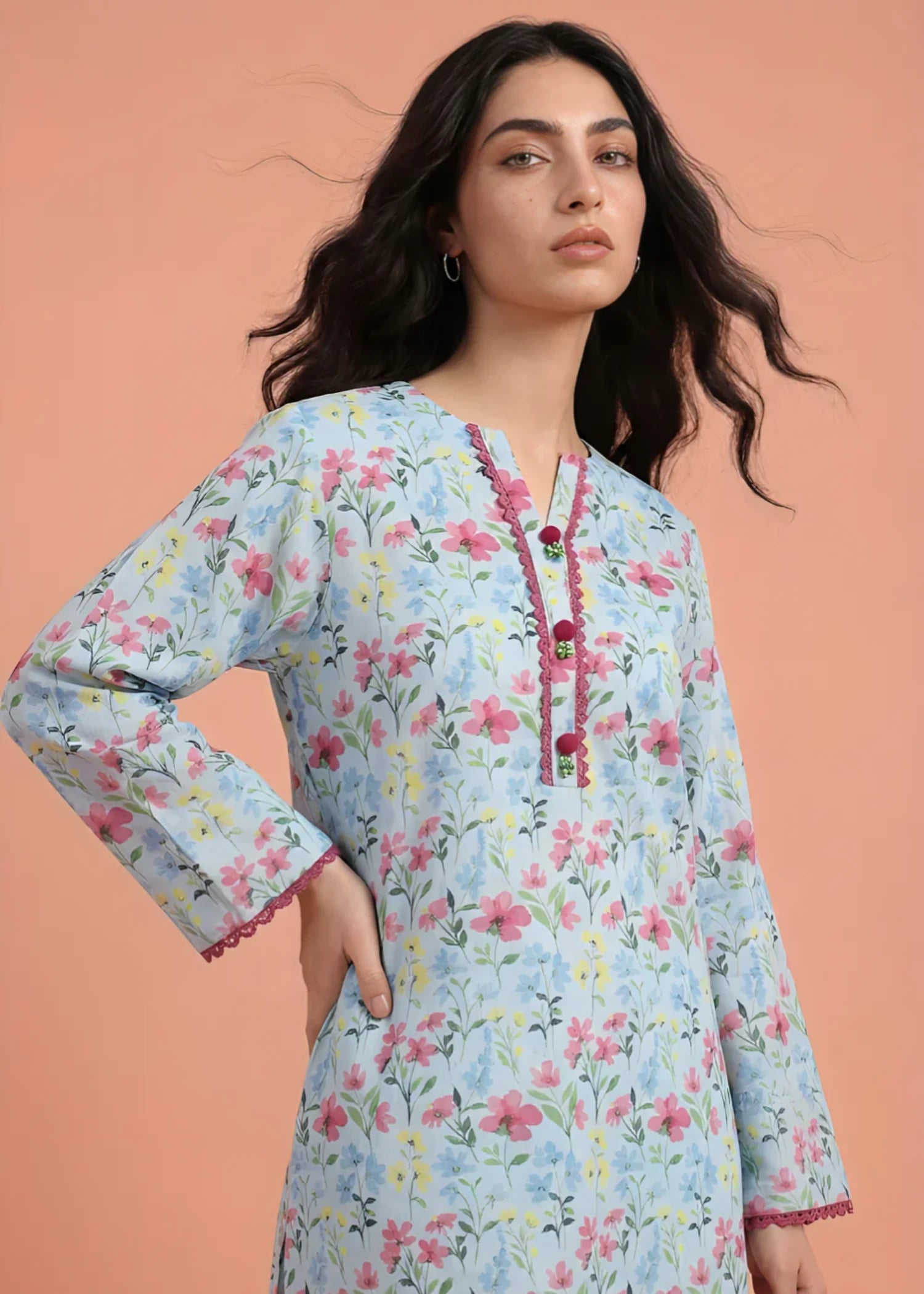 cambric Co Ord Sets in Sky blue