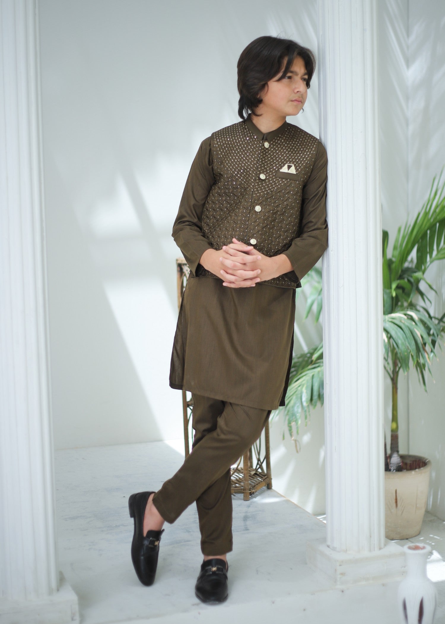 suiting Waistcoat in Cinnamon brown