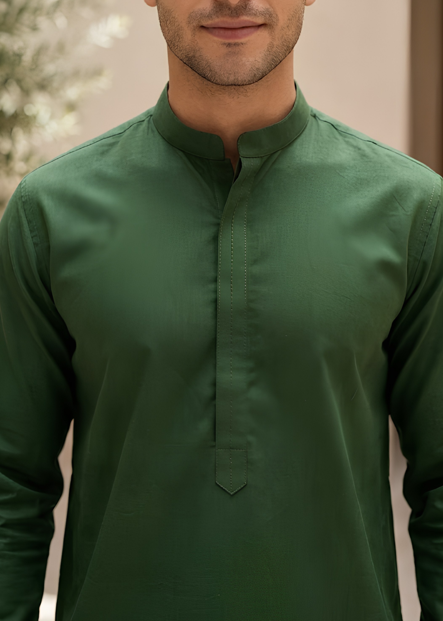 swiss lawn Kurta Set in Green