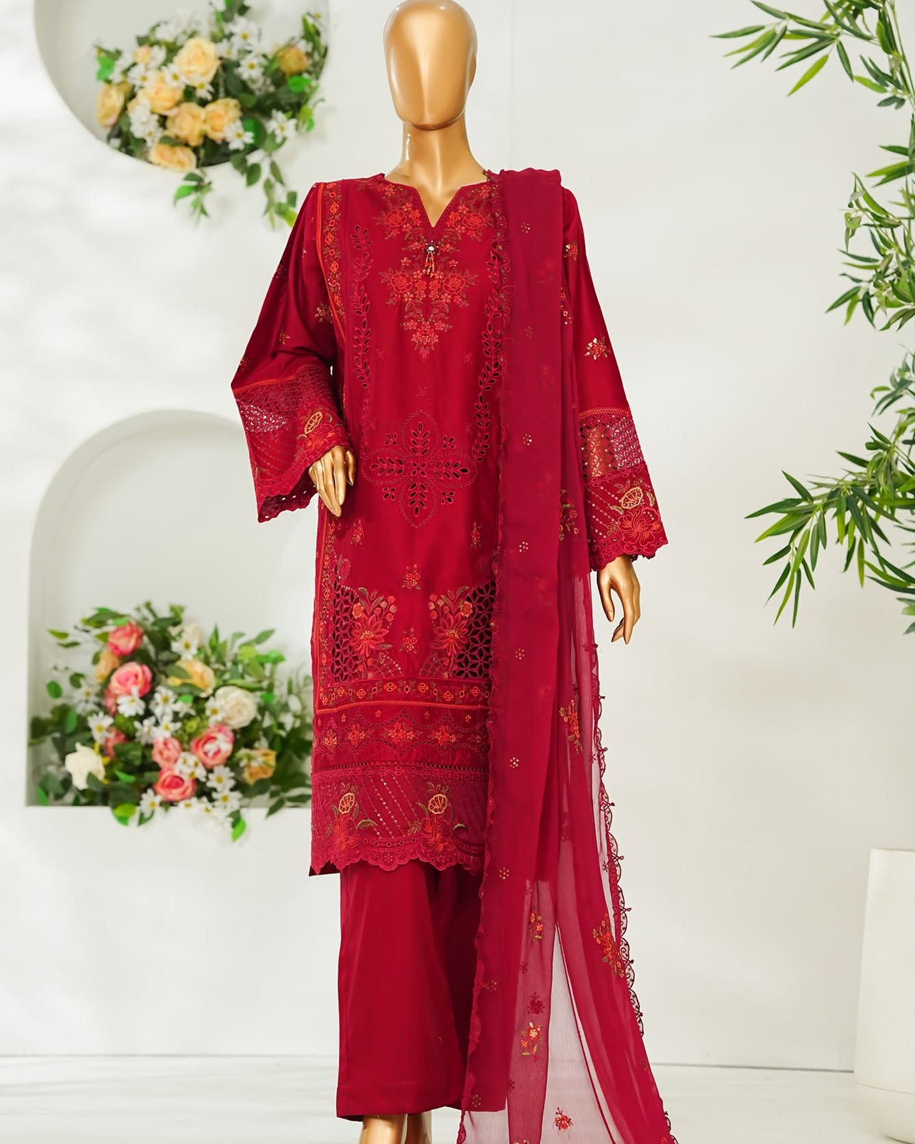 Stitched Luxury Lawn D- 2