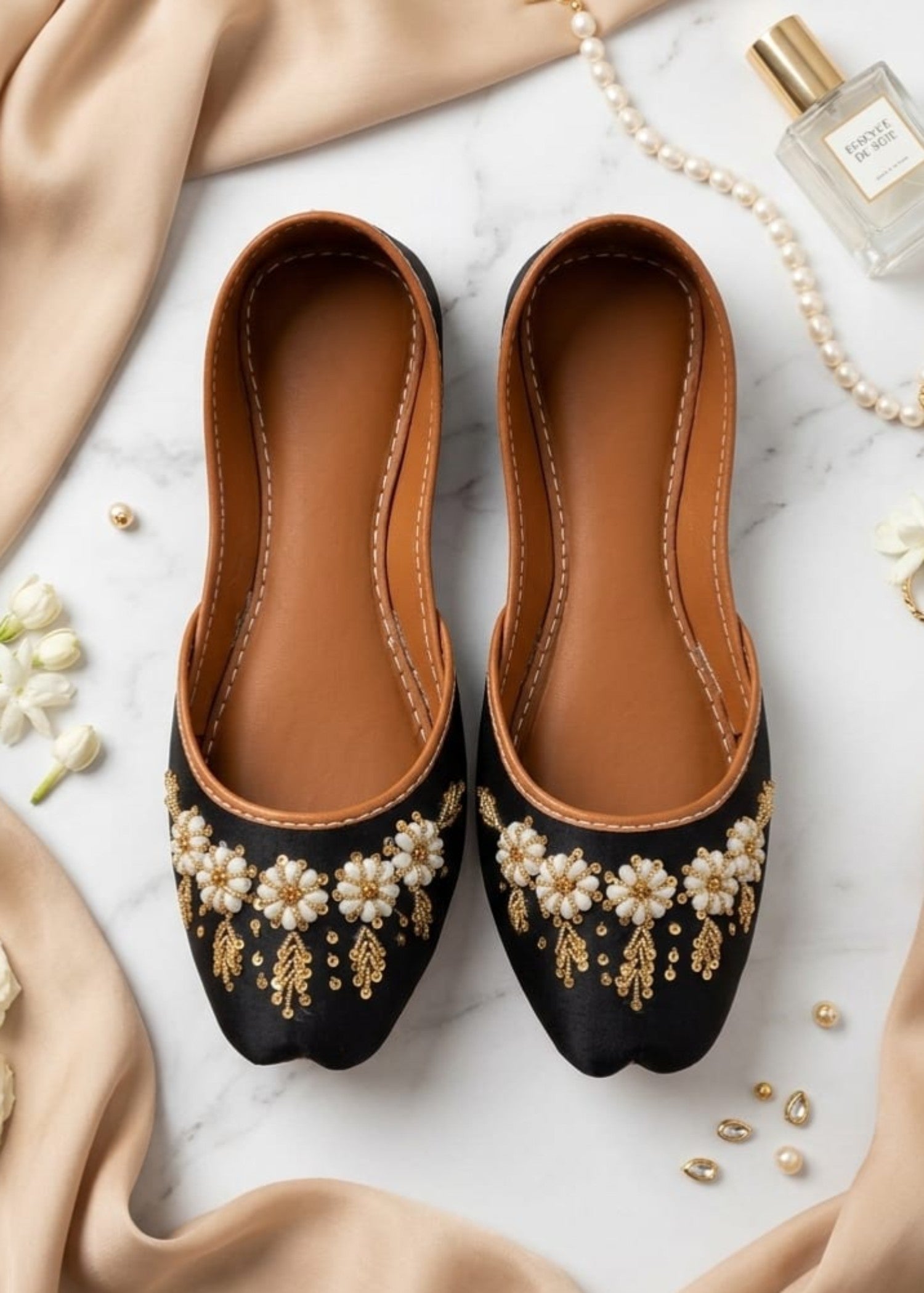 Khussa in Black by - High Quality Women Khussa PEZ4354
