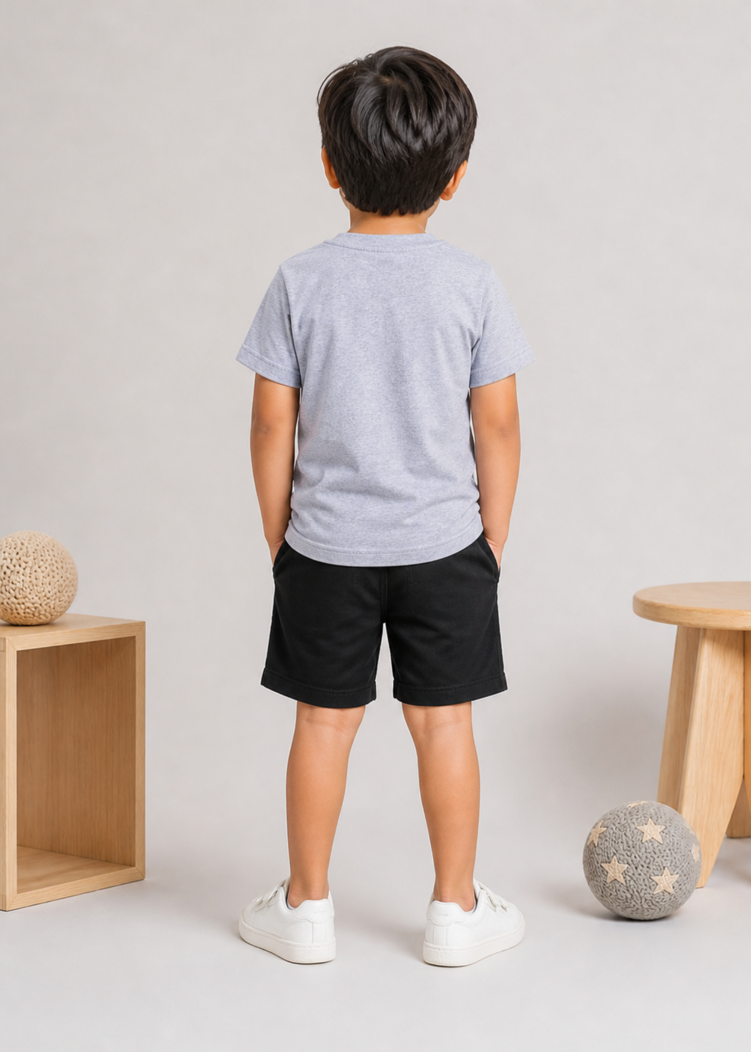 melange jersey knit T Shirt in Pastel grey