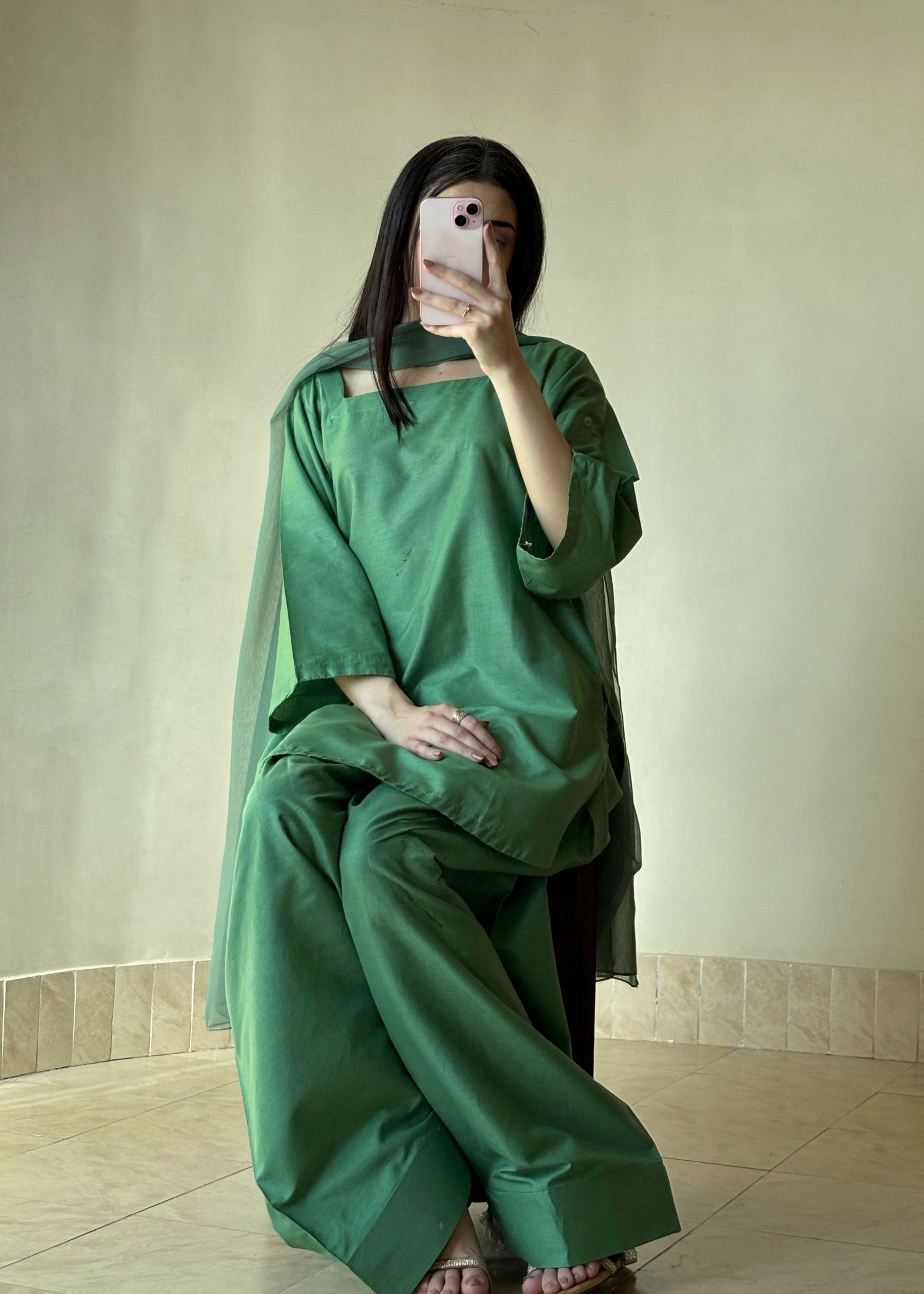 lawn Kurta Set in Pistachio green