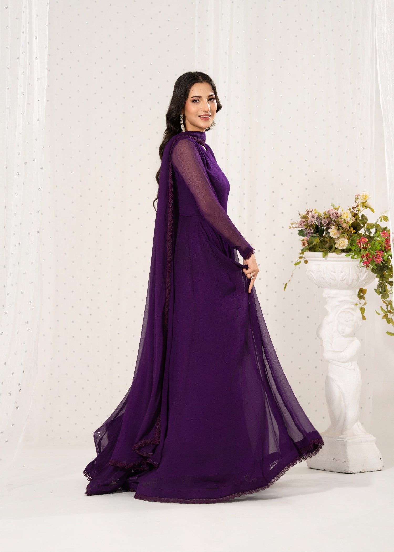 chiffon Maxi in Purple rain
