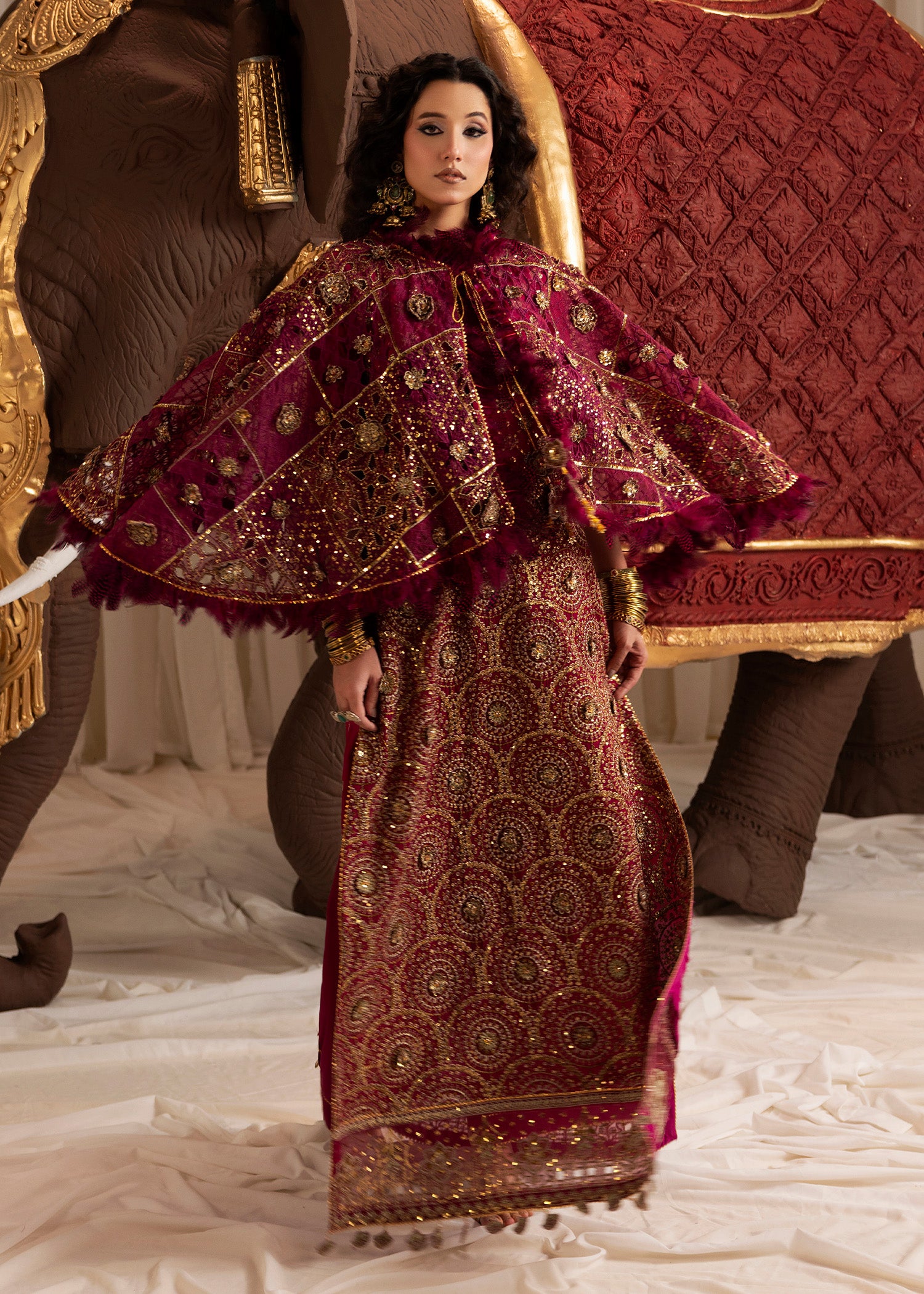 chiffon Kaftan in Purple