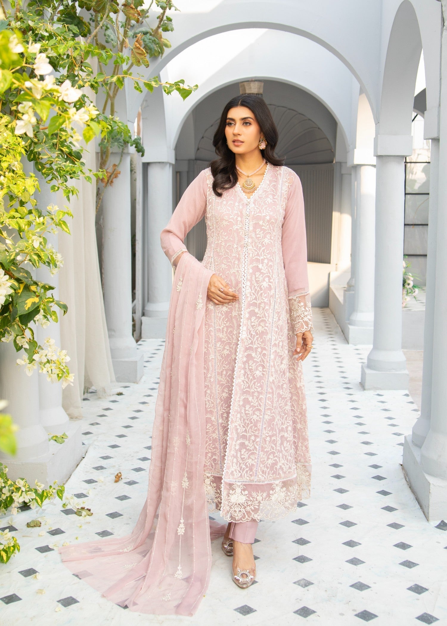 chiffon Gown in Lilac