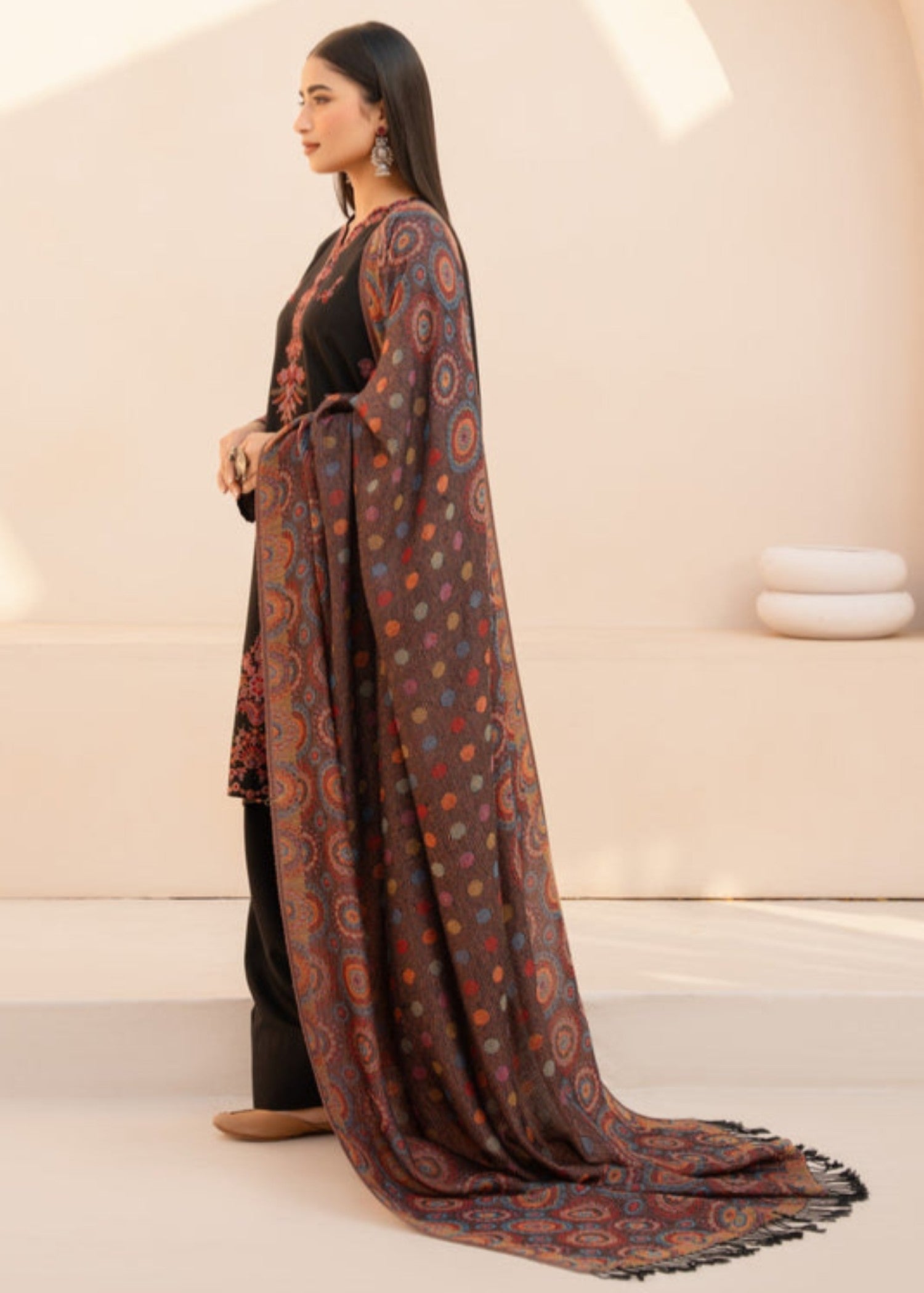 dhanak Kurta Set in Jet black